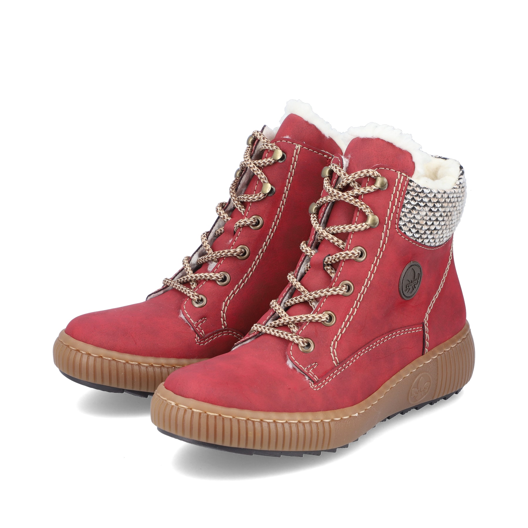 Rieker Damen Schnürstiefel feuerrot