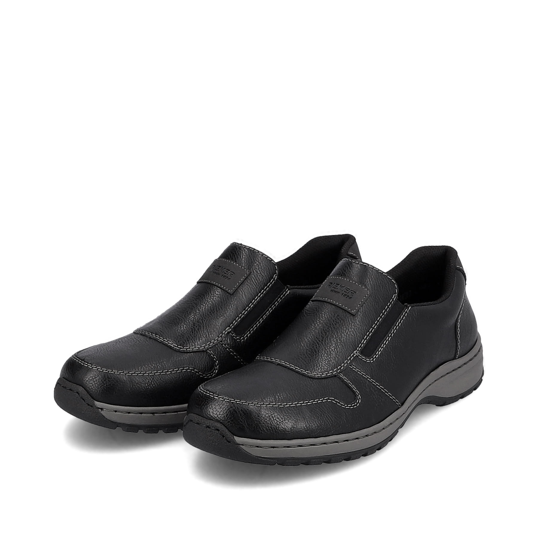 Rieker Herren Slipper graphitschwarz