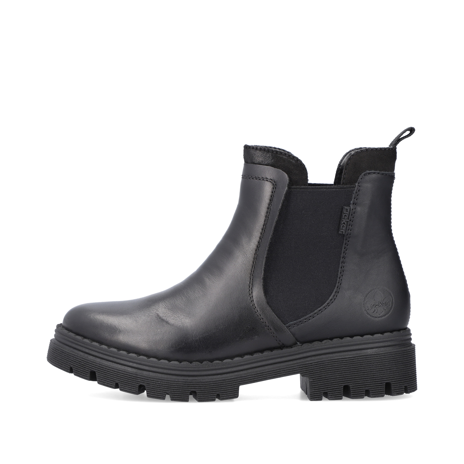 Rieker Damen Chelsea Boots glanzschwarz