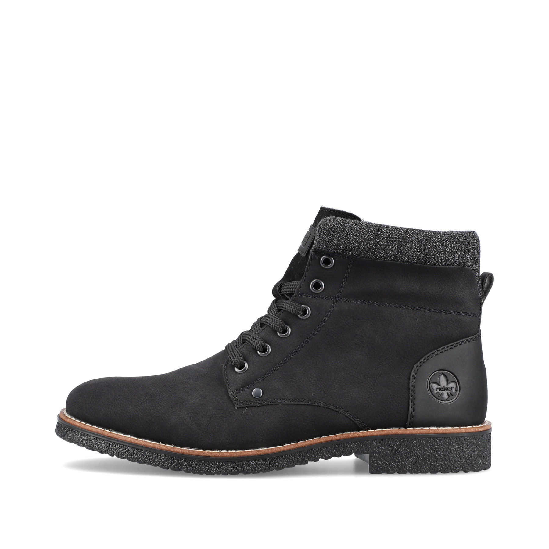 Rieker Herren Schnürstiefel tiefschwarz