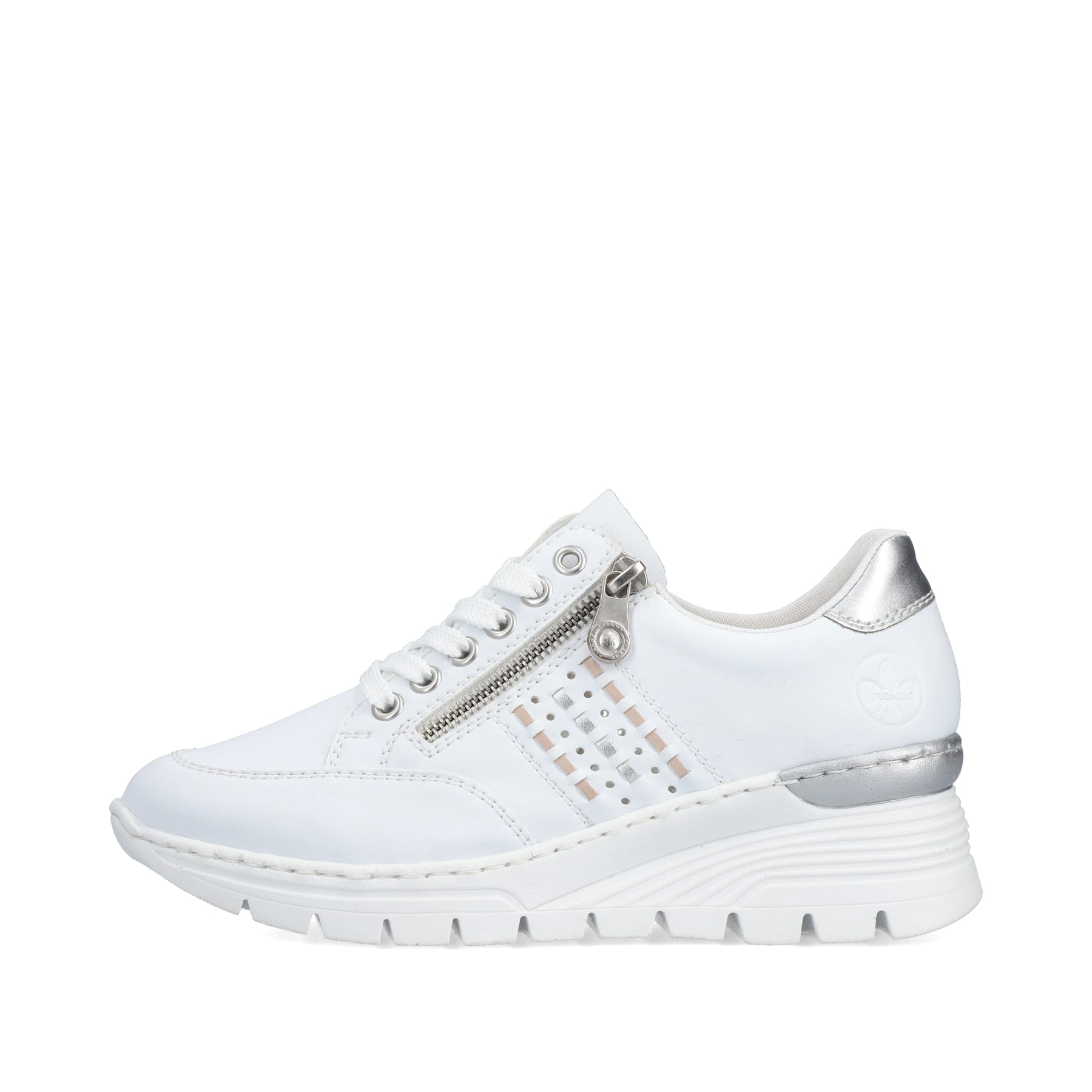 Rieker Damen Sneaker reinweiß