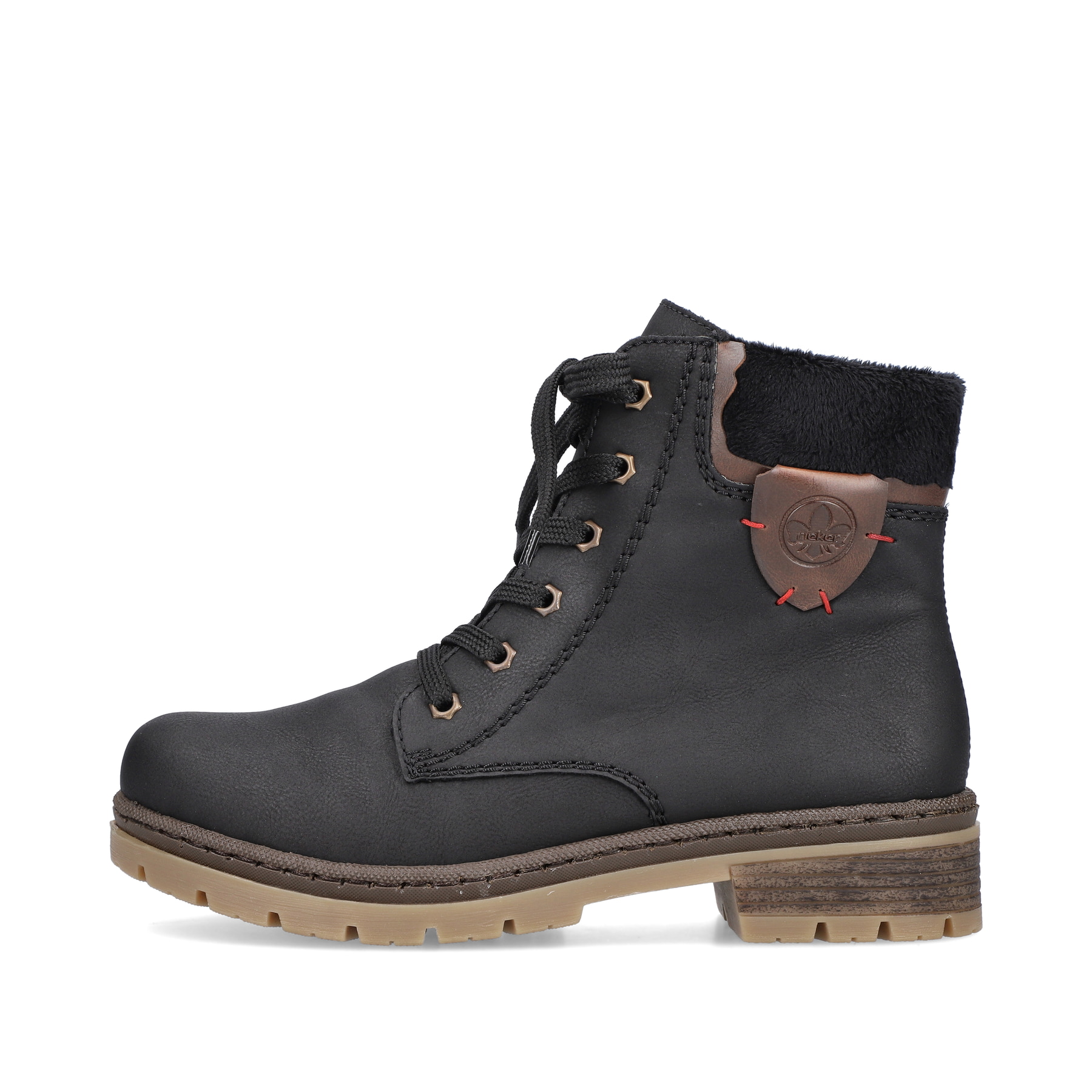 Rieker Damen Schnürstiefel graphitschwarz
