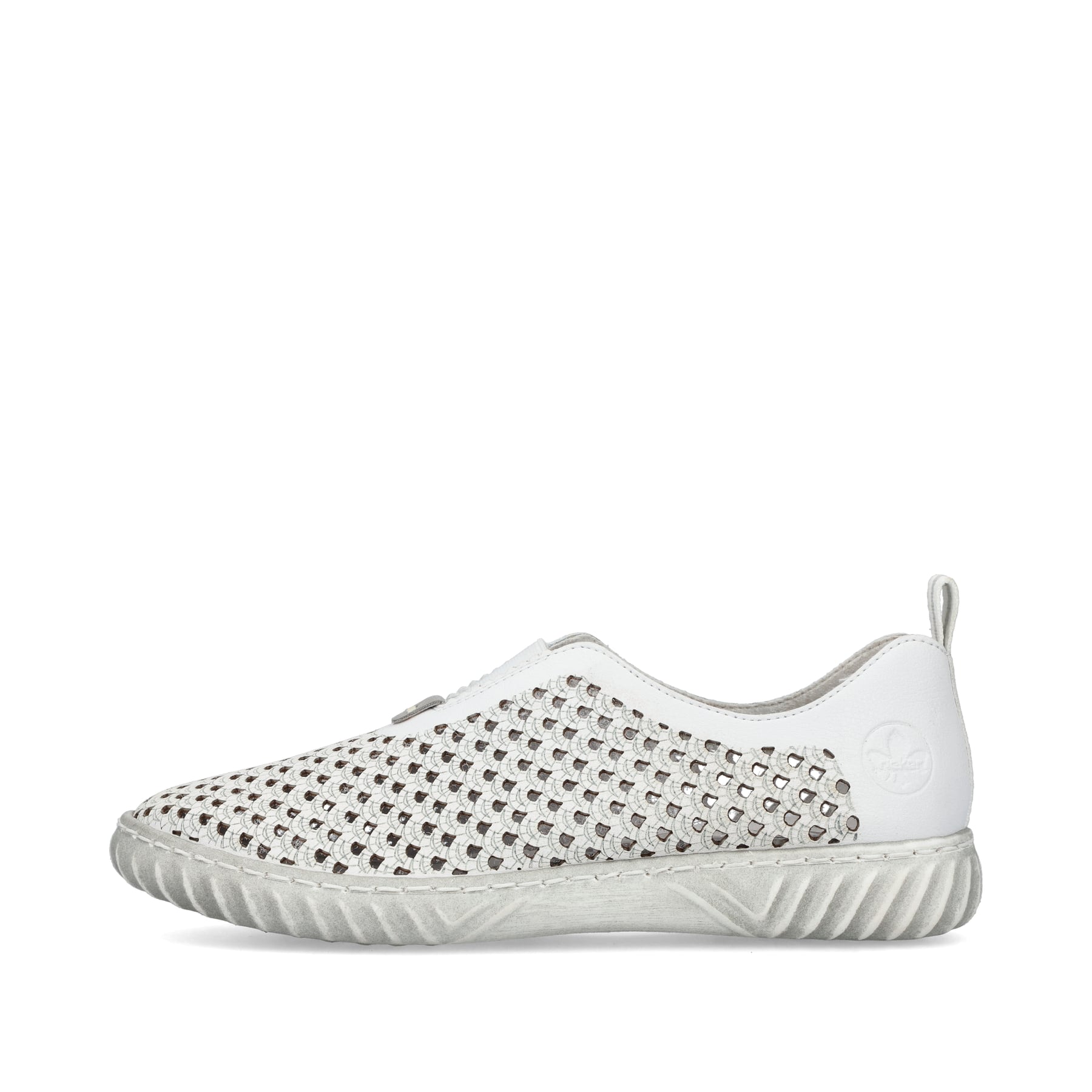 Rieker Damen Slipper grauweiß