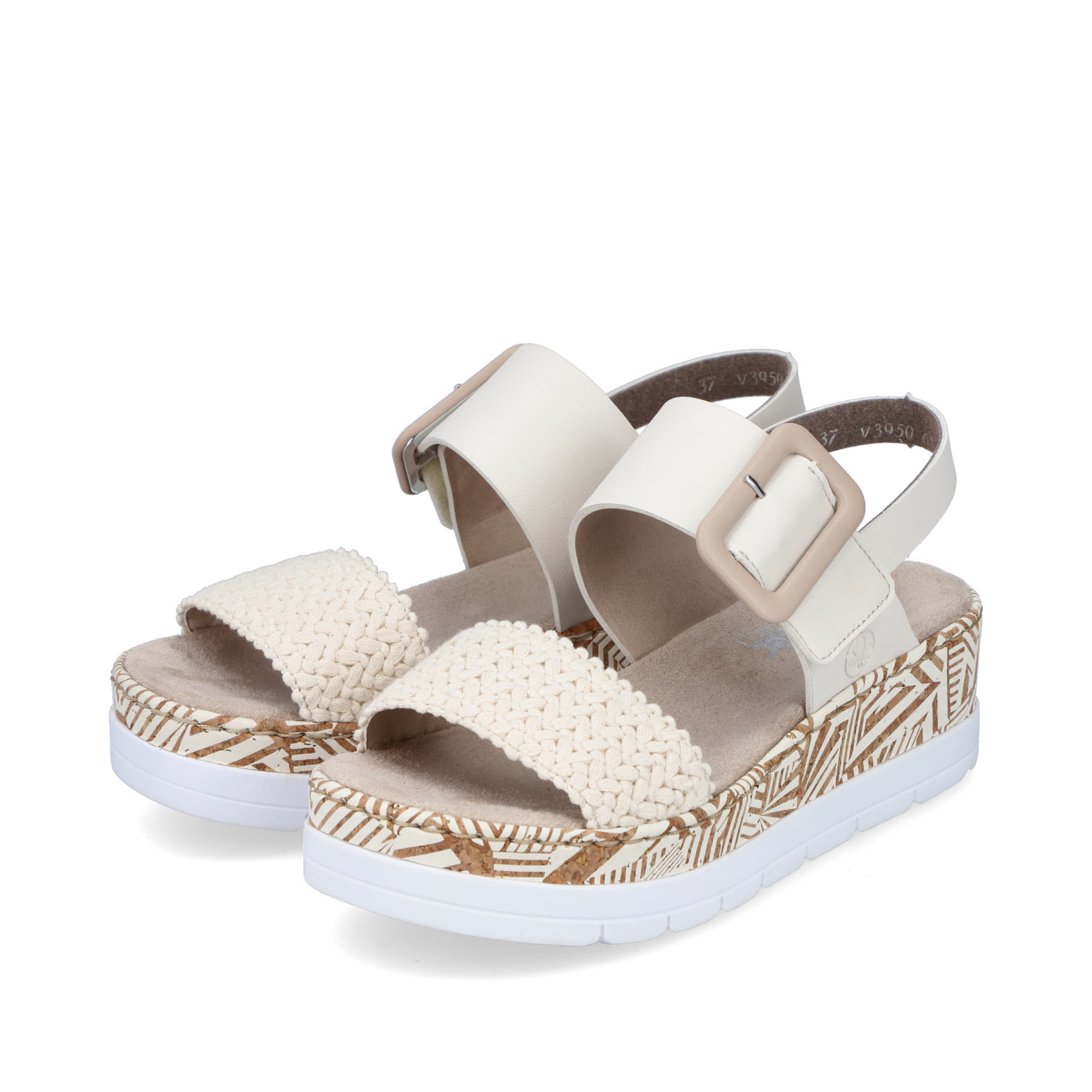 Rieker Damen Keilsandaletten hellbeige