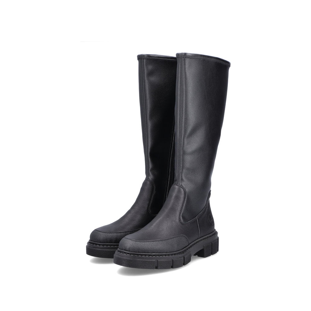 Rieker Damen Hochschaftstiefel tiefschwarz