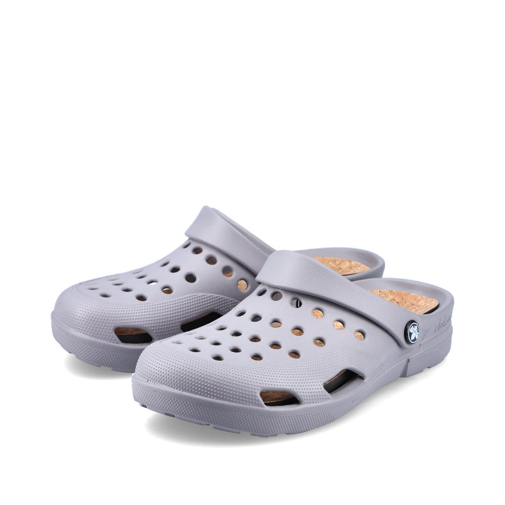 Rieker Herren Clogs hellgrau