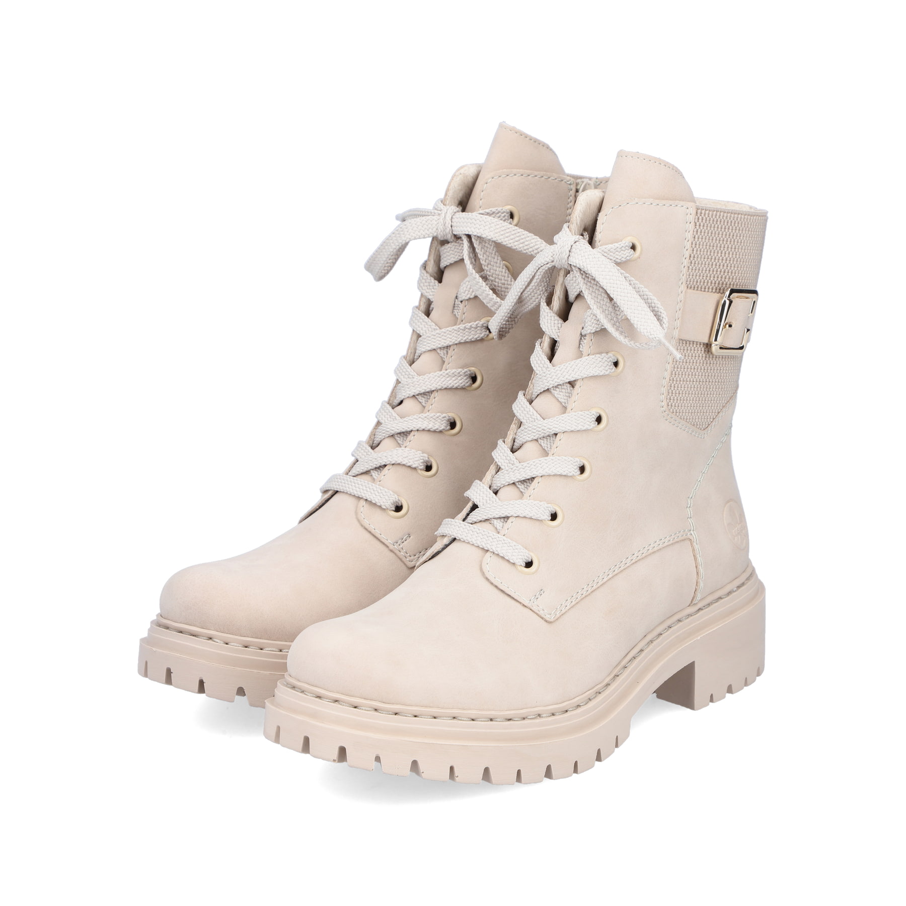 Rieker Damen Biker Boots cremebeige