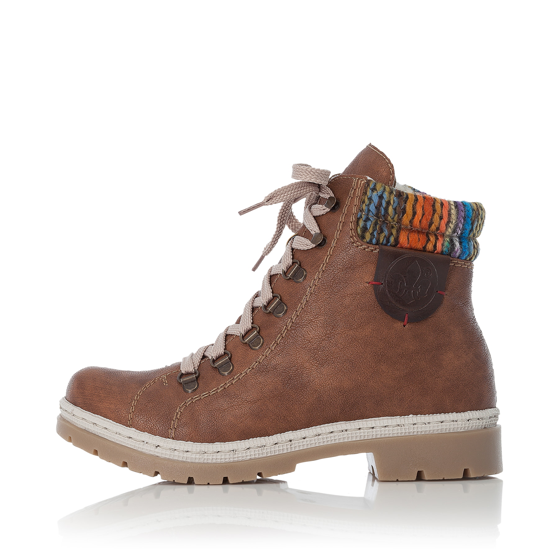 Rieker Damen Schnürstiefel hellbraun