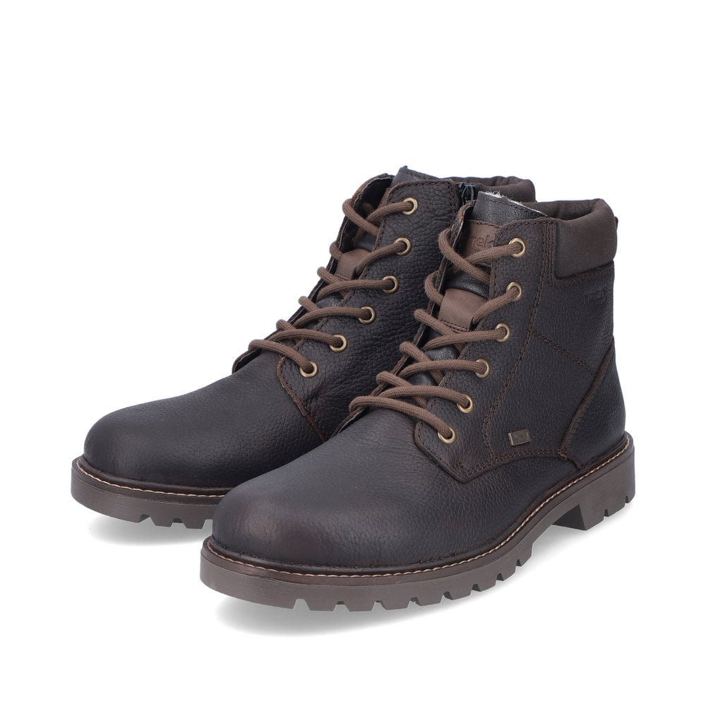 Rieker Herren Schnürstiefel dunkelbraun