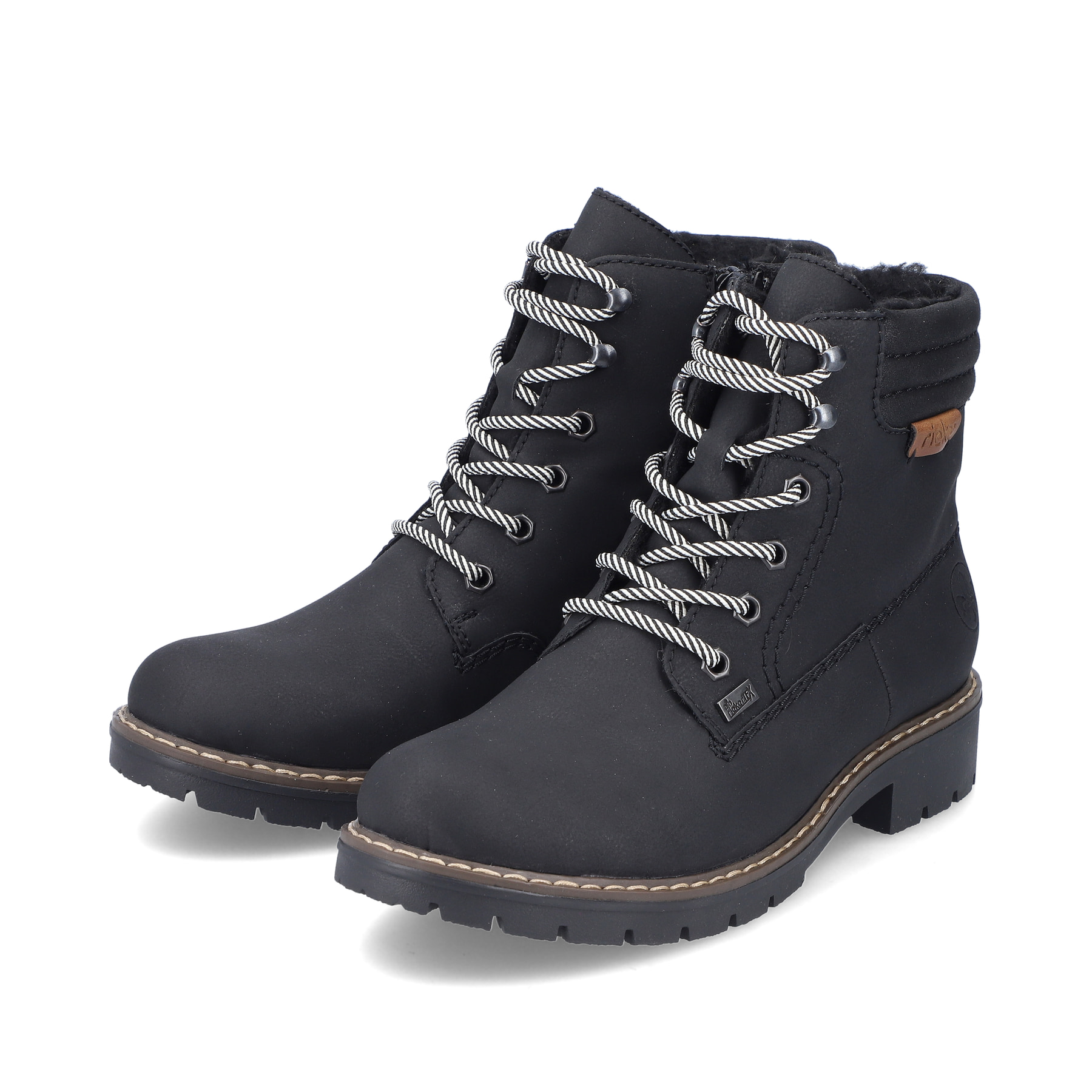Rieker Damen Schnürstiefel asphaltschwarz