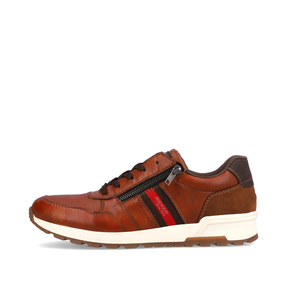 Rieker Herren Schnürschuhe karamellbraun-feuerrot