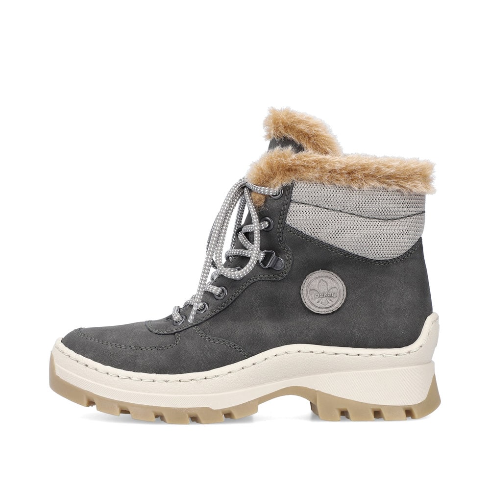 Rieker Damen Schnürstiefel granitgrau