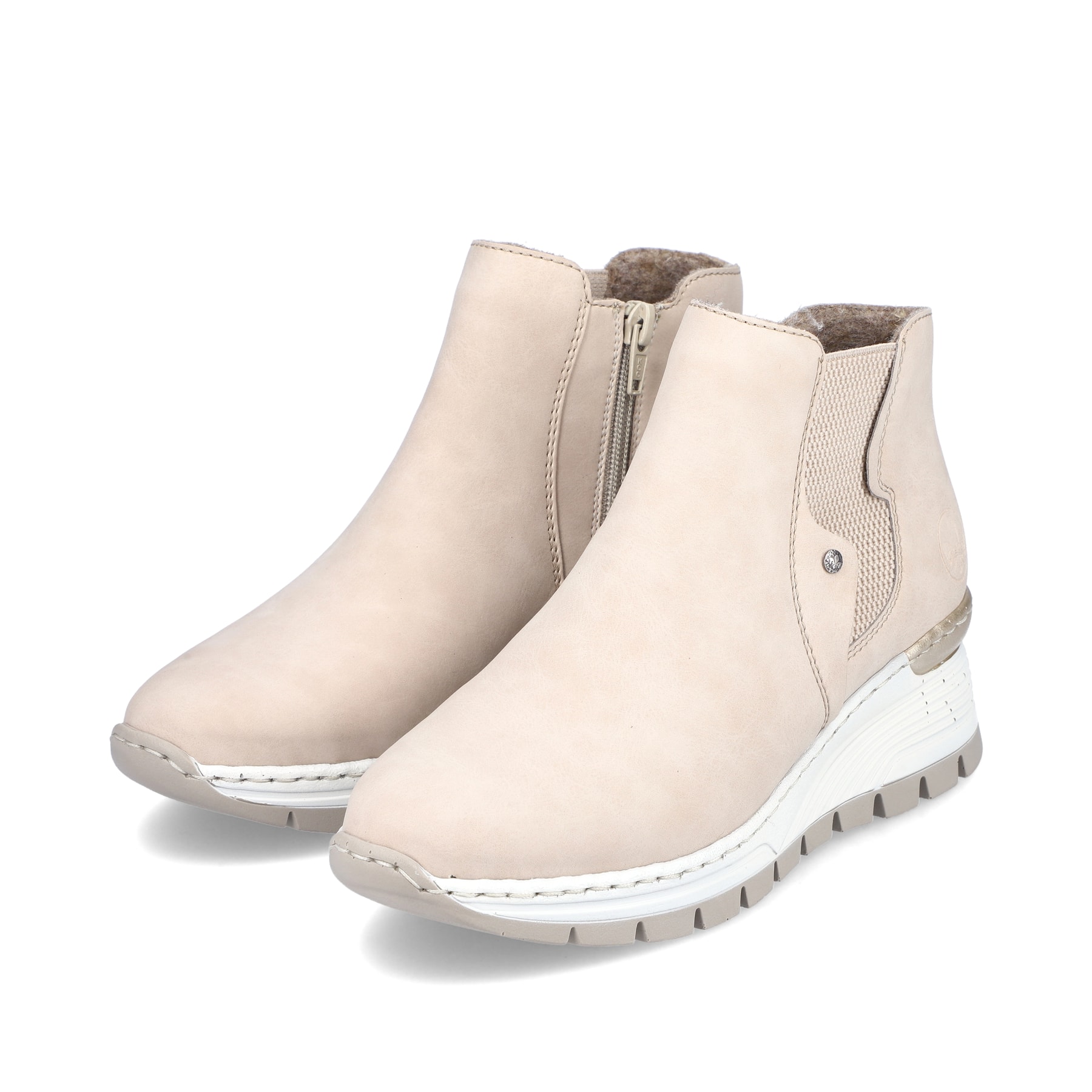 Rieker Damen Chelsea Boots cremebeige