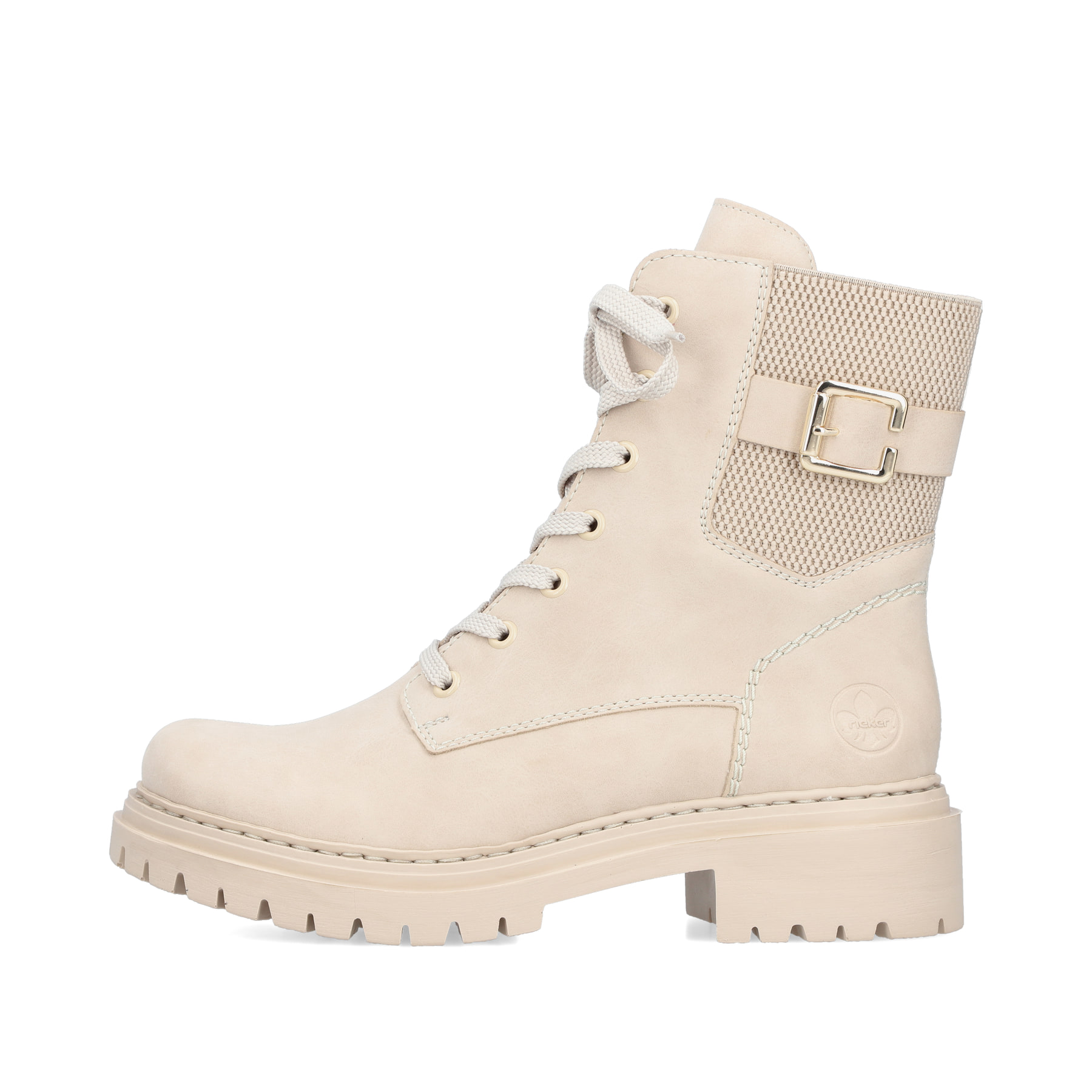 Rieker Damen Biker Boots cremebeige