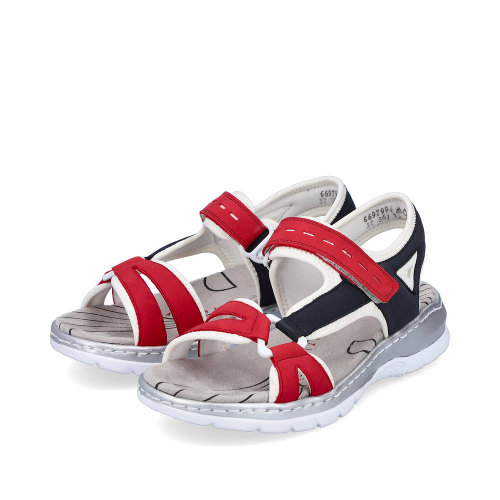 Rieker Damen Trekkingsandalen feuerrot-marineblau
