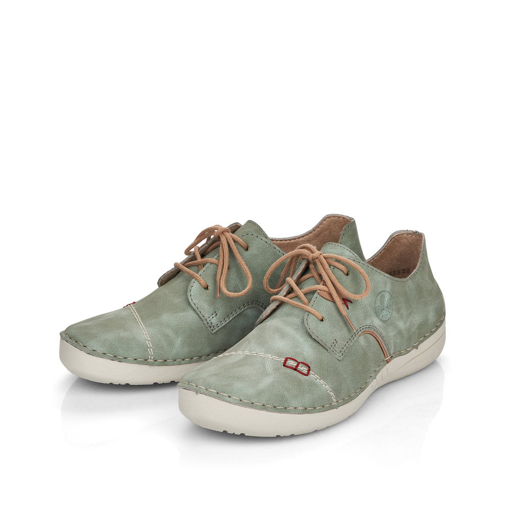 Rieker Damen Schnürschuhe grüngrau
