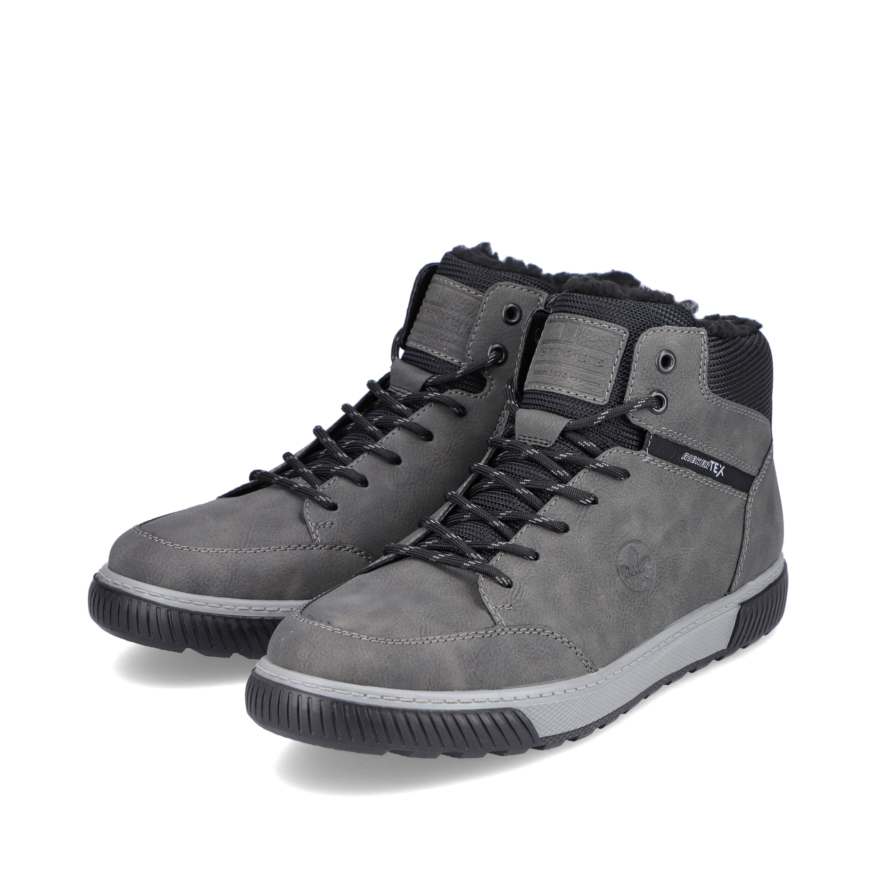 Rieker Herren Schnürstiefel stahlgrau