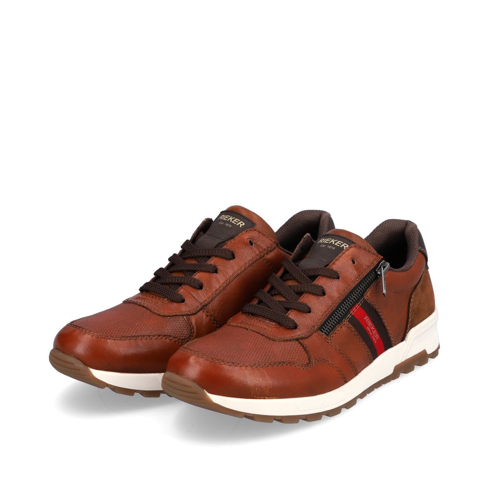 Rieker Herren Schnürschuhe karamellbraun-feuerrot