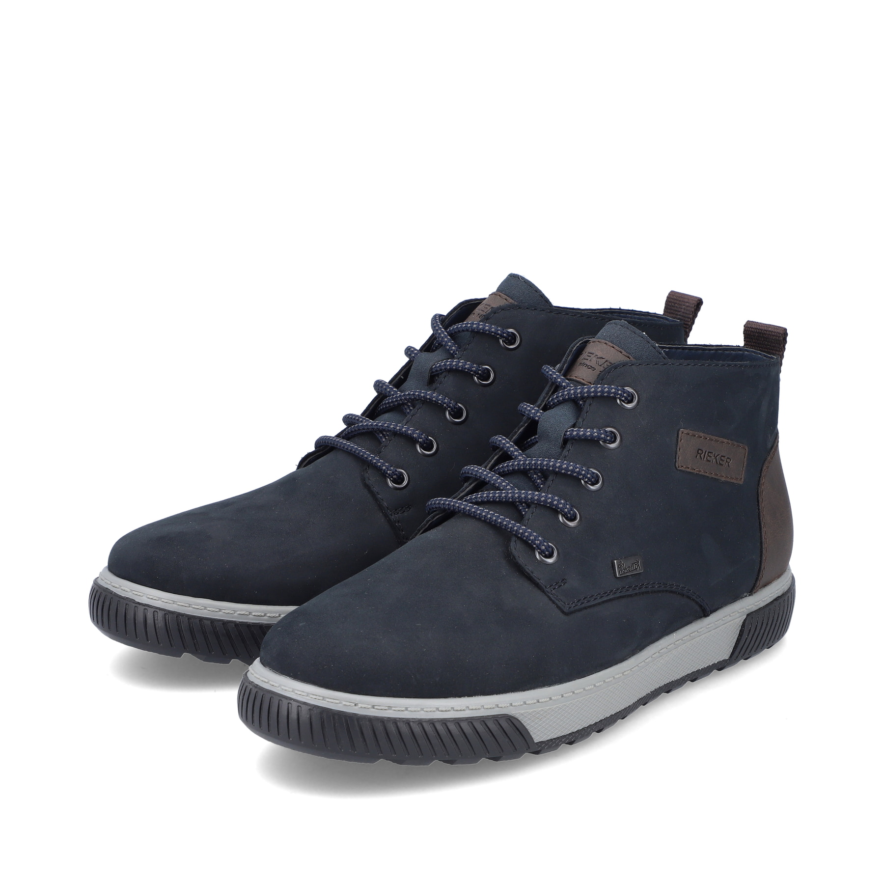 Rieker Herren Schnürstiefel dunkelblau-grau