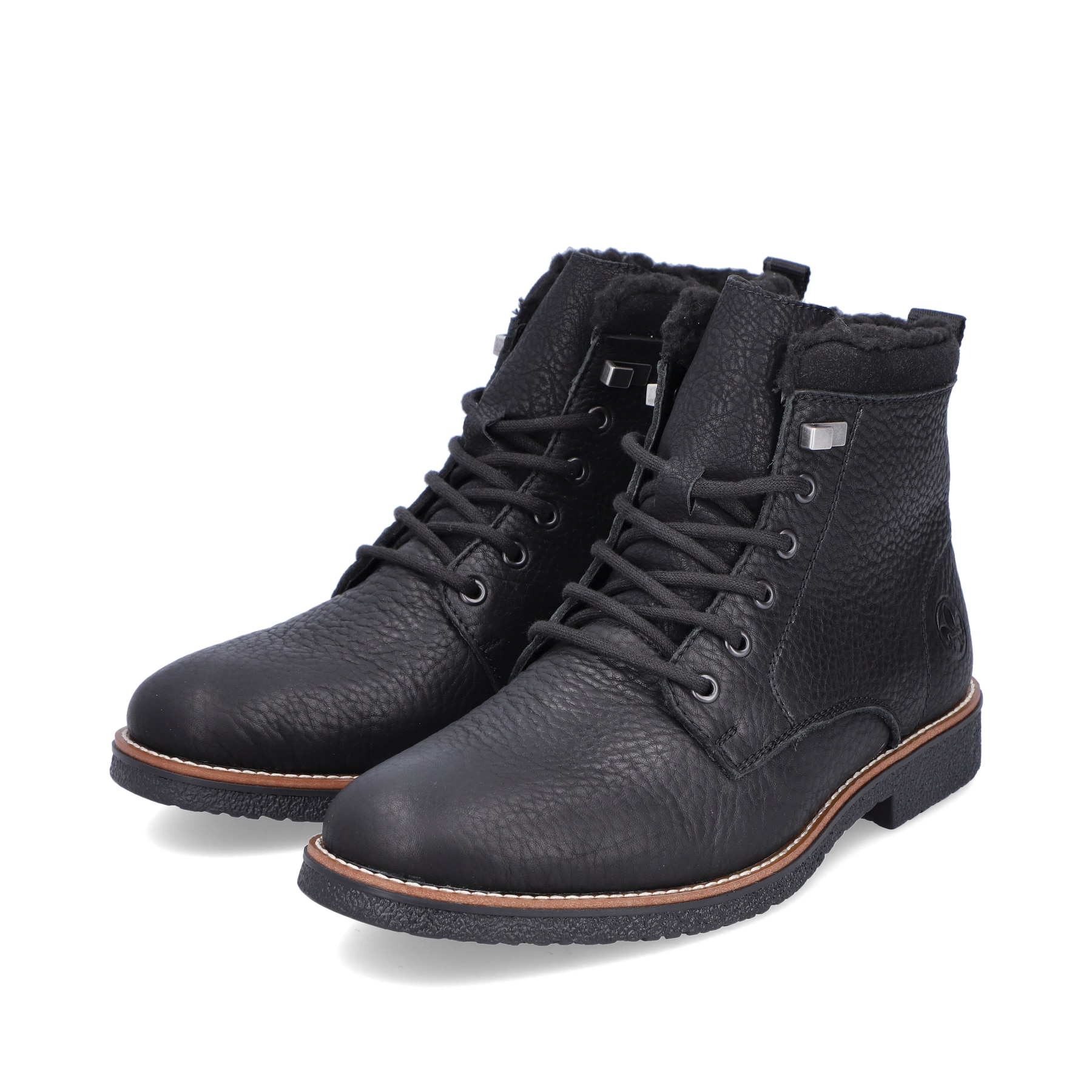 Rieker Herren Schnürstiefel graphitschwarz