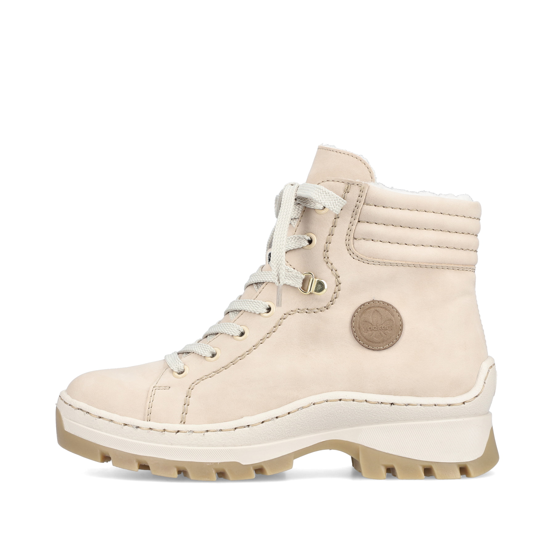 Rieker Damen Schnürstiefel hellbeige