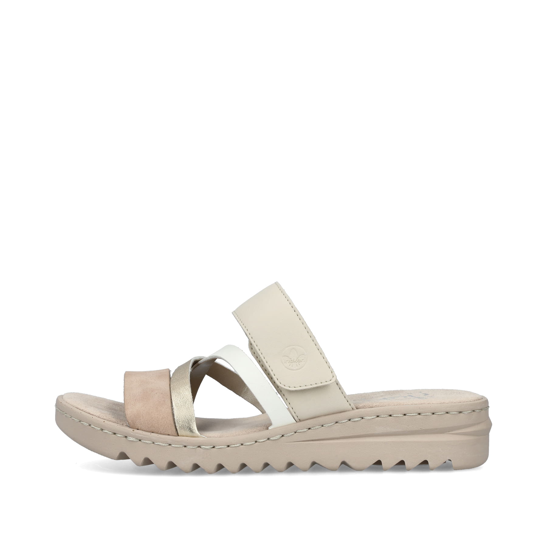 Rieker Damen Pantoletten champagner-zartrosa
