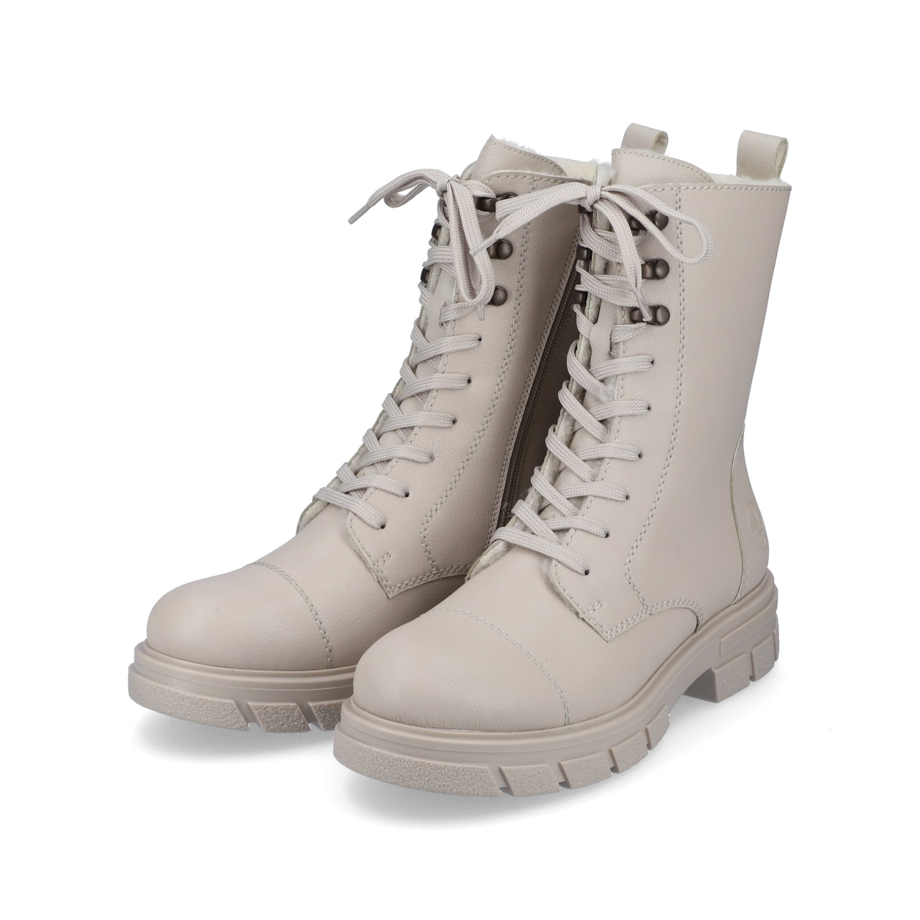 Rieker Damen Schnürstiefel hellbeige