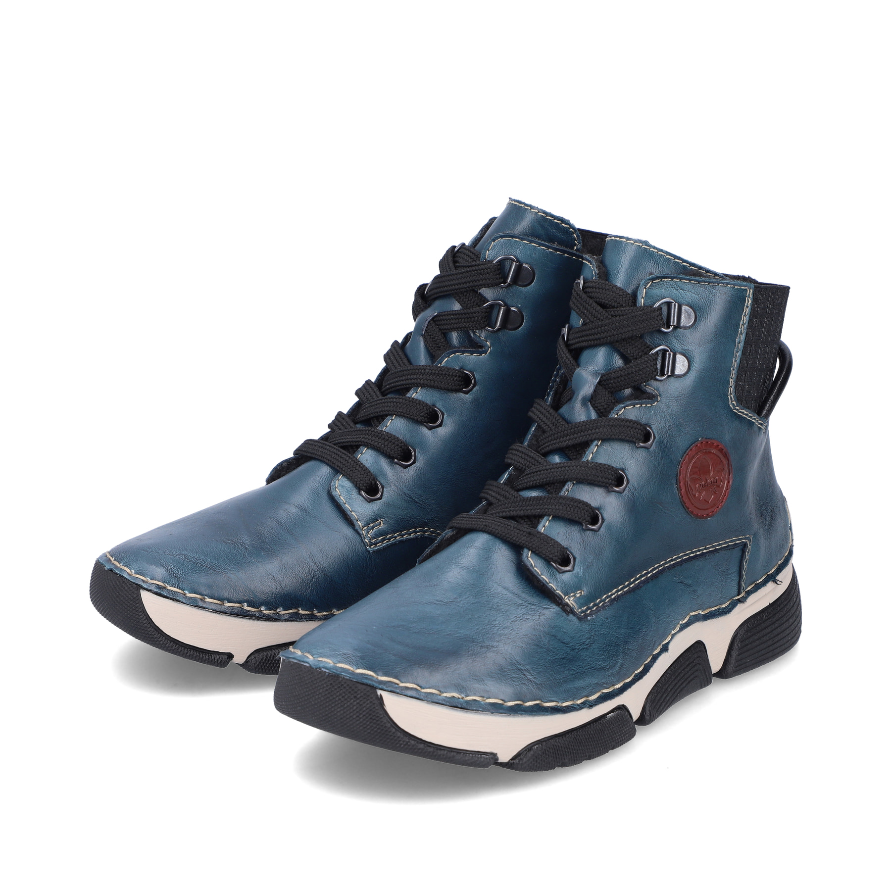Rieker Damen Schnürstiefel cyanblau