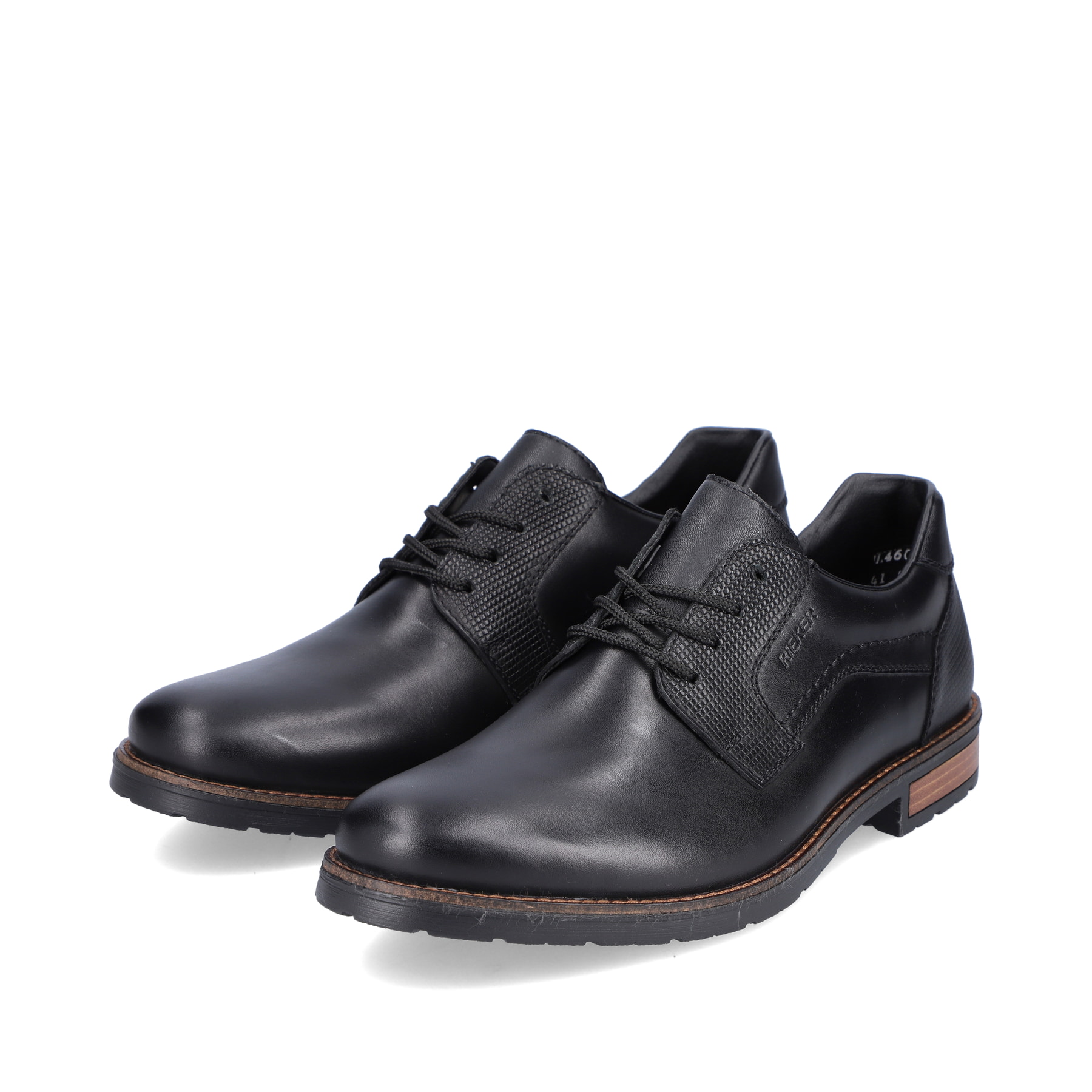 Rieker Herren Schnürschuhe glanzschwarz