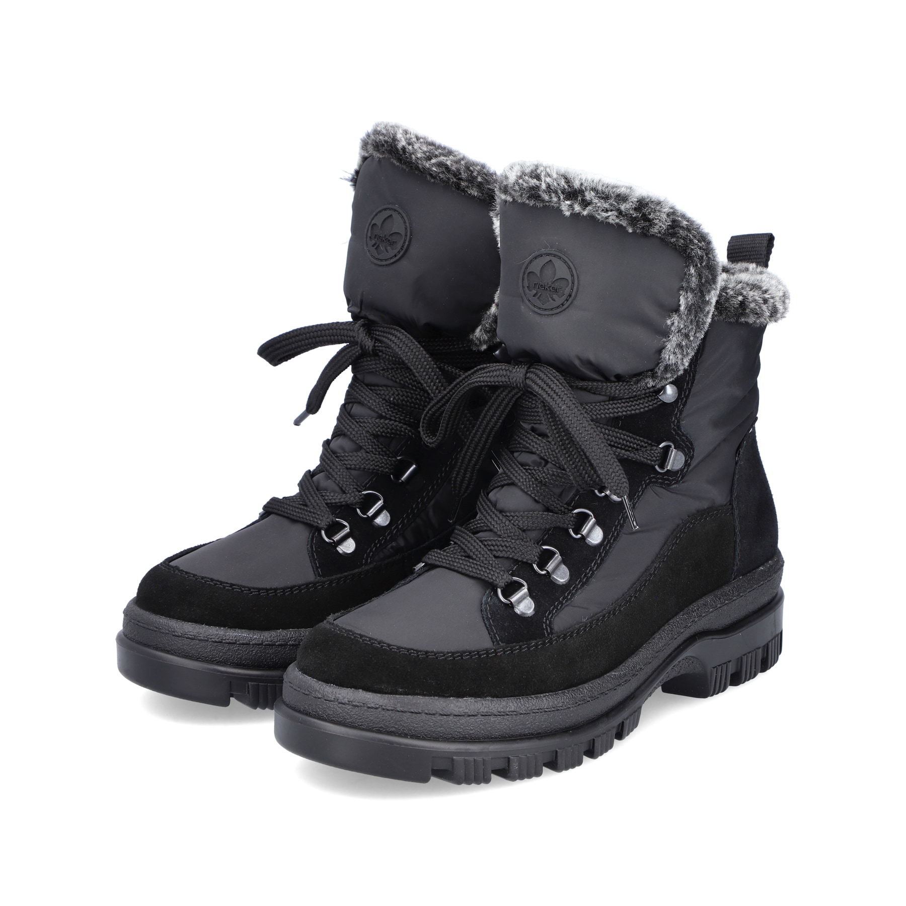 Rieker Damen Schnürstiefel nachtschwarz
