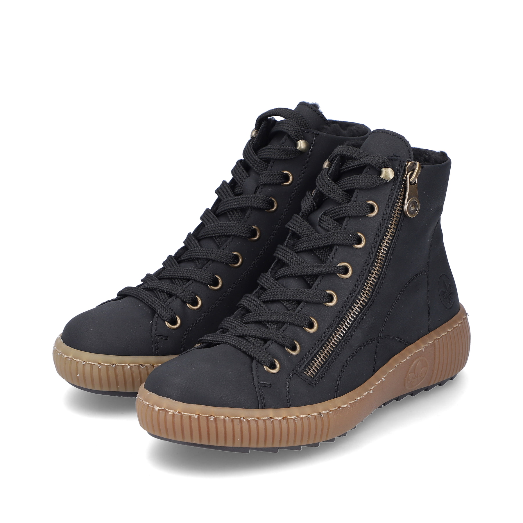 Rieker Damen Schnürstiefel asphaltschwarz
