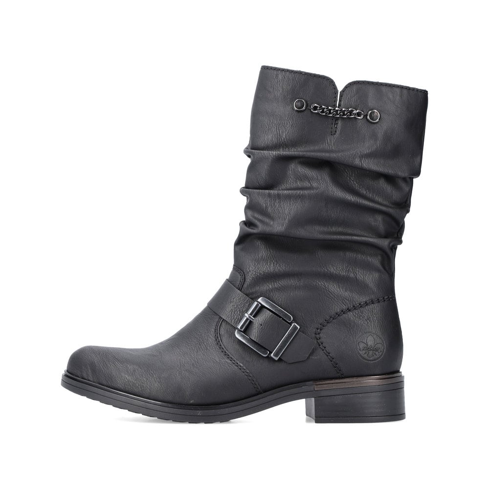 Rieker Damen Biker Boots tiefschwarz
