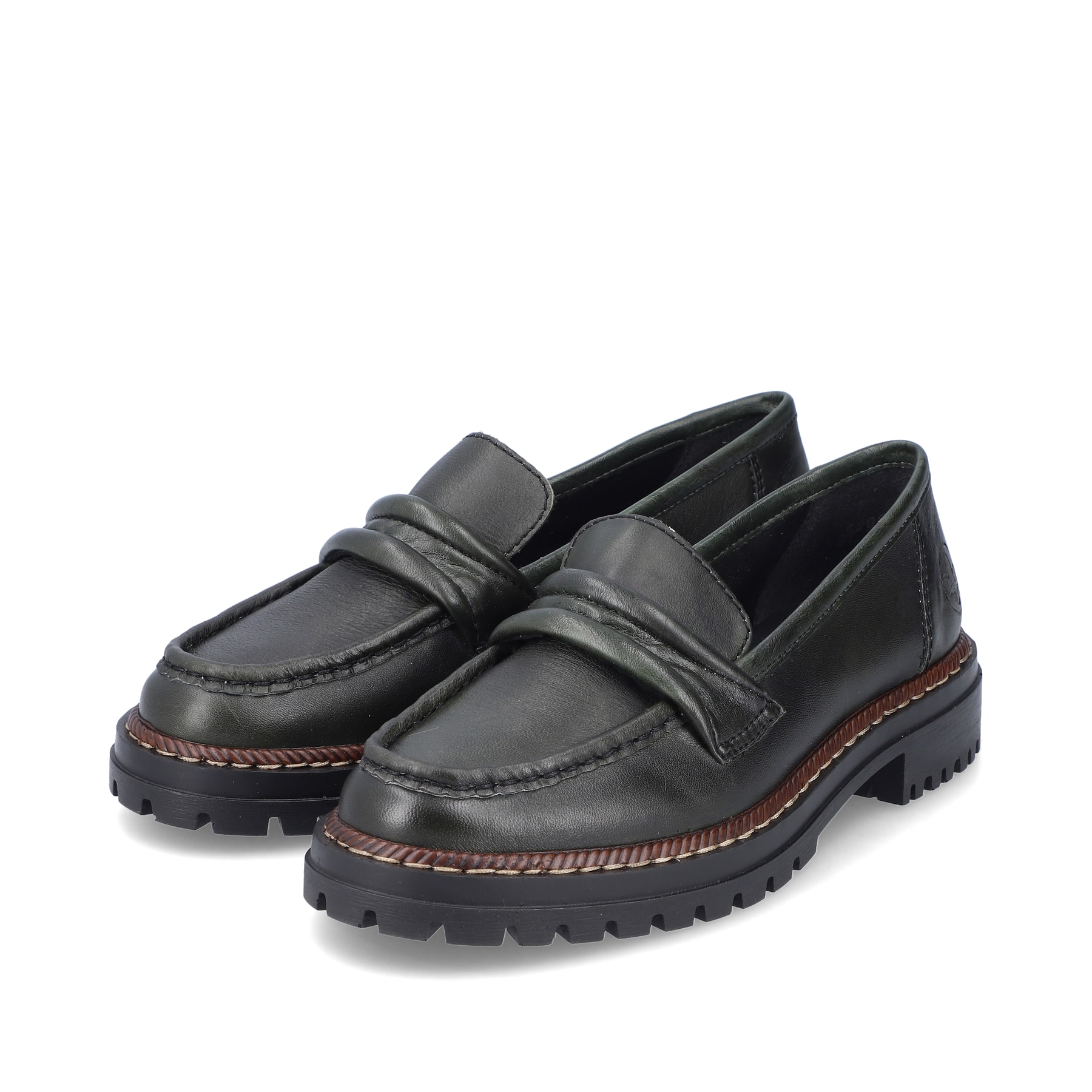 Rieker Damen Loafers armeegrün