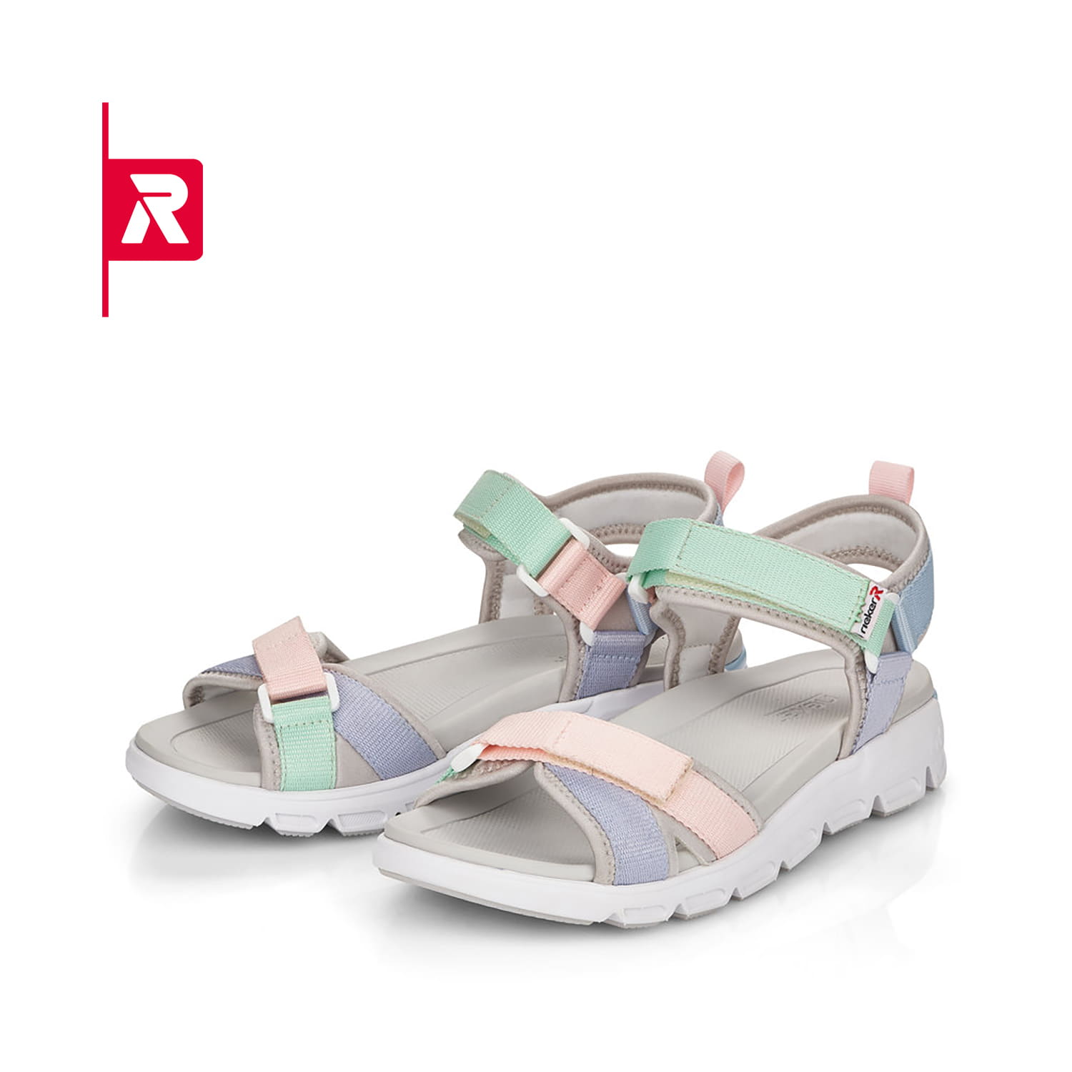 Rieker EVOLUTION Damen Trekkingsandalen mint-green soft-pink lilac