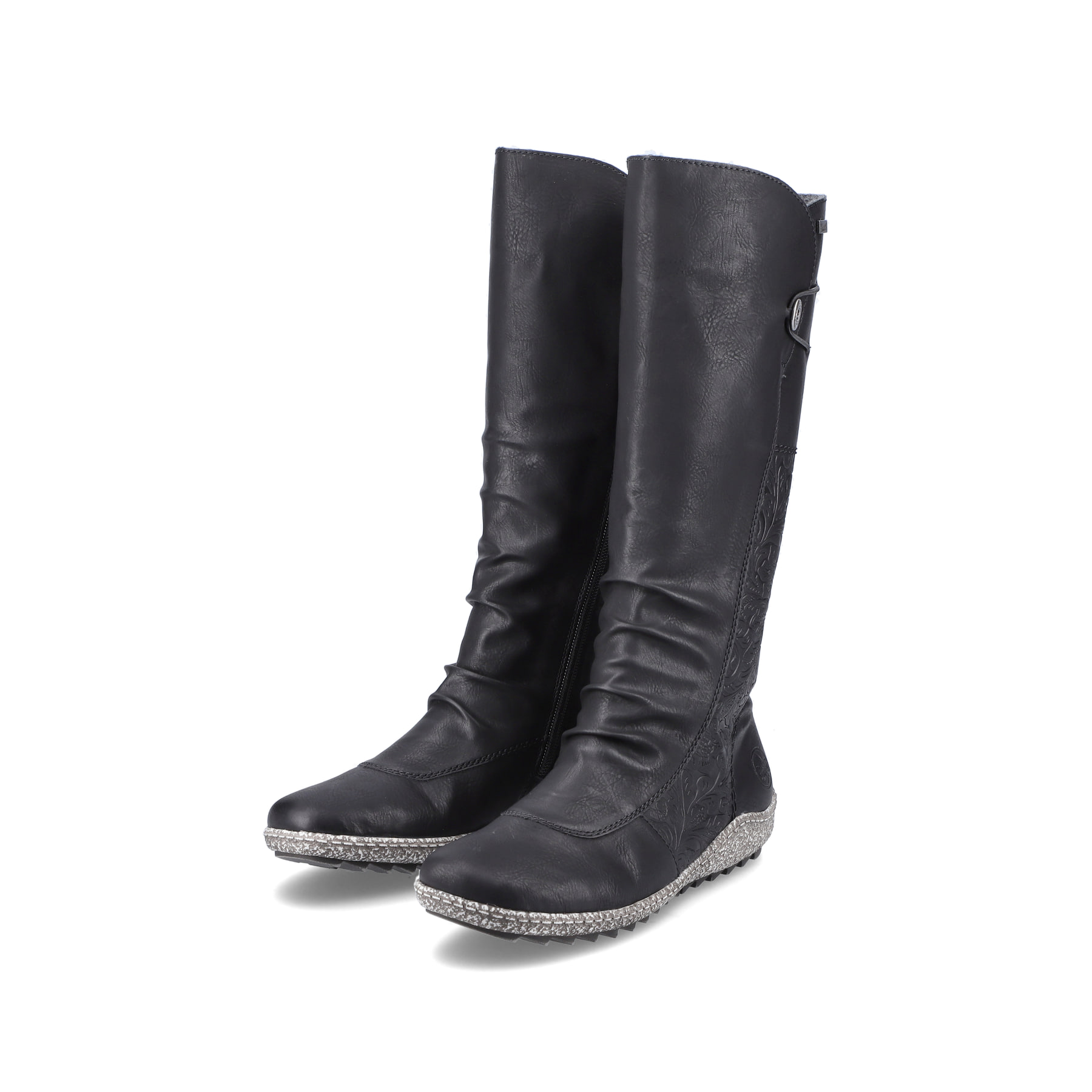 Rieker Damen Langschaftstiefel tiefschwarz