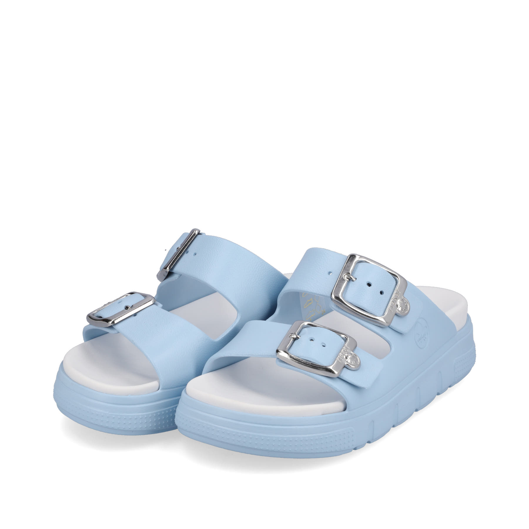 Rieker Damen Pantoletten himmelblau