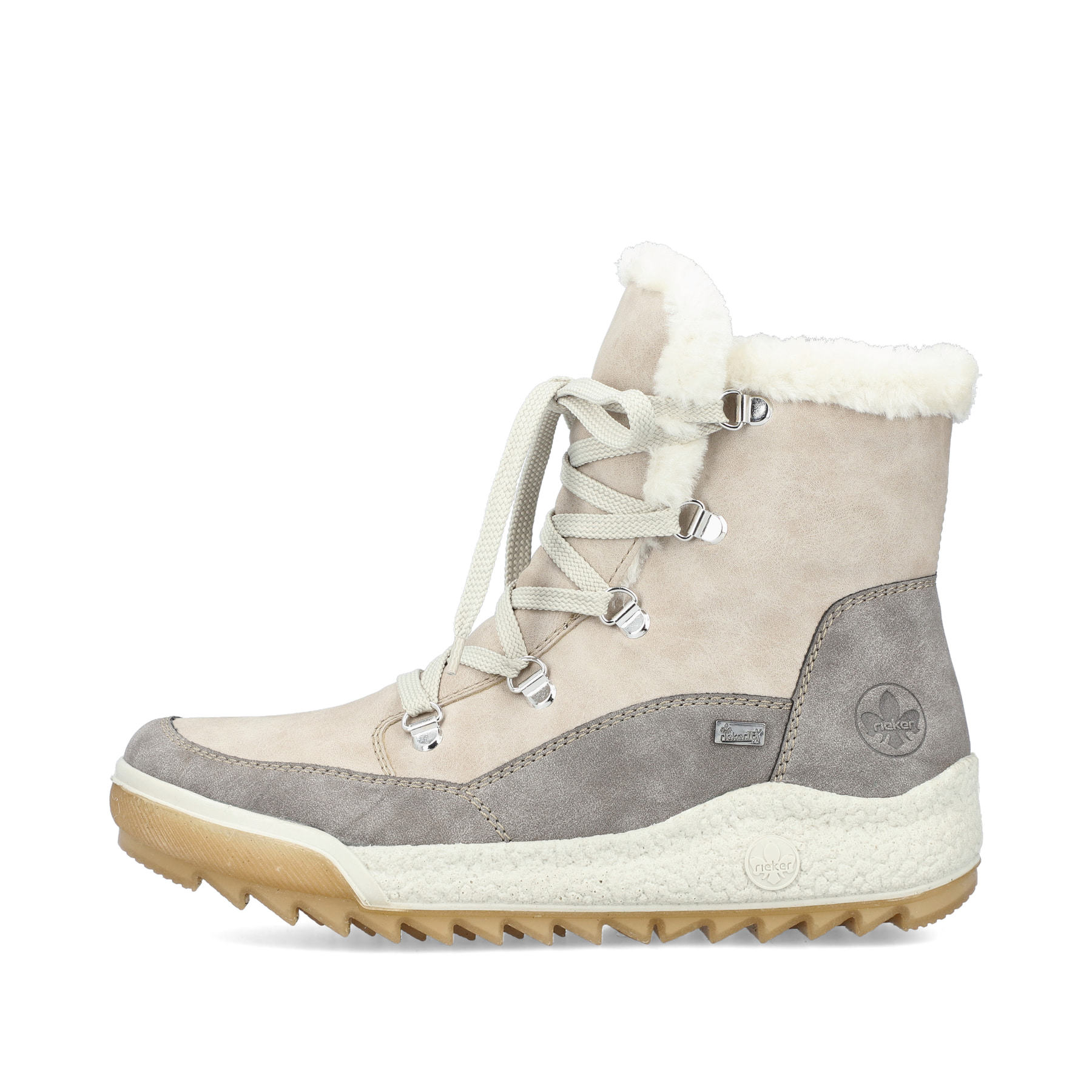 Rieker Damen Schnürstiefel hellbeige