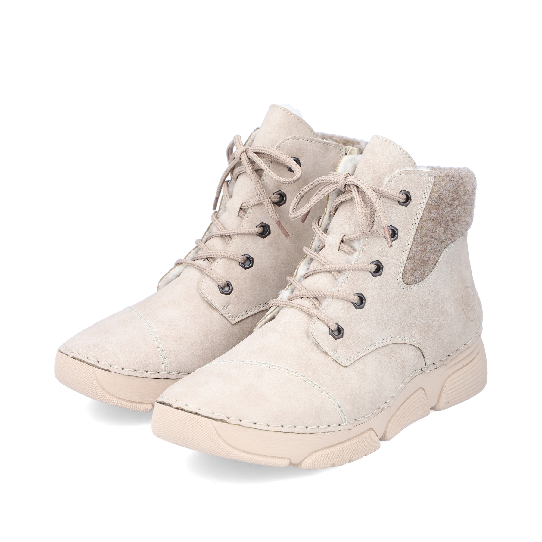 Rieker Damen Schnürstiefel hellbeige