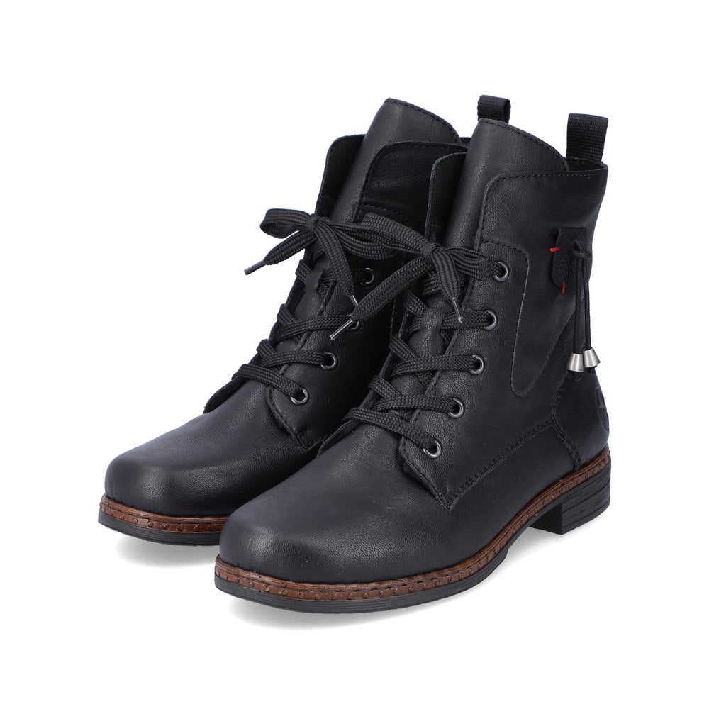 Rieker Damen Schnürstiefel tiefschwarz