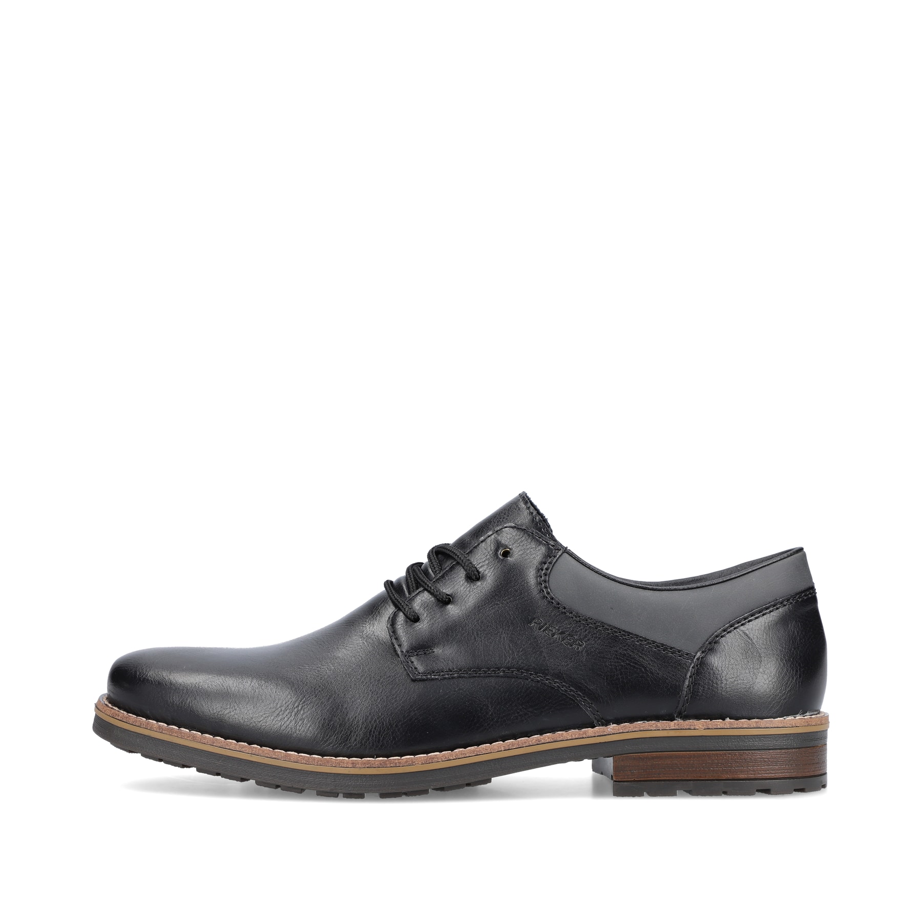 Rieker Herren Schnürschuhe glanzschwarz