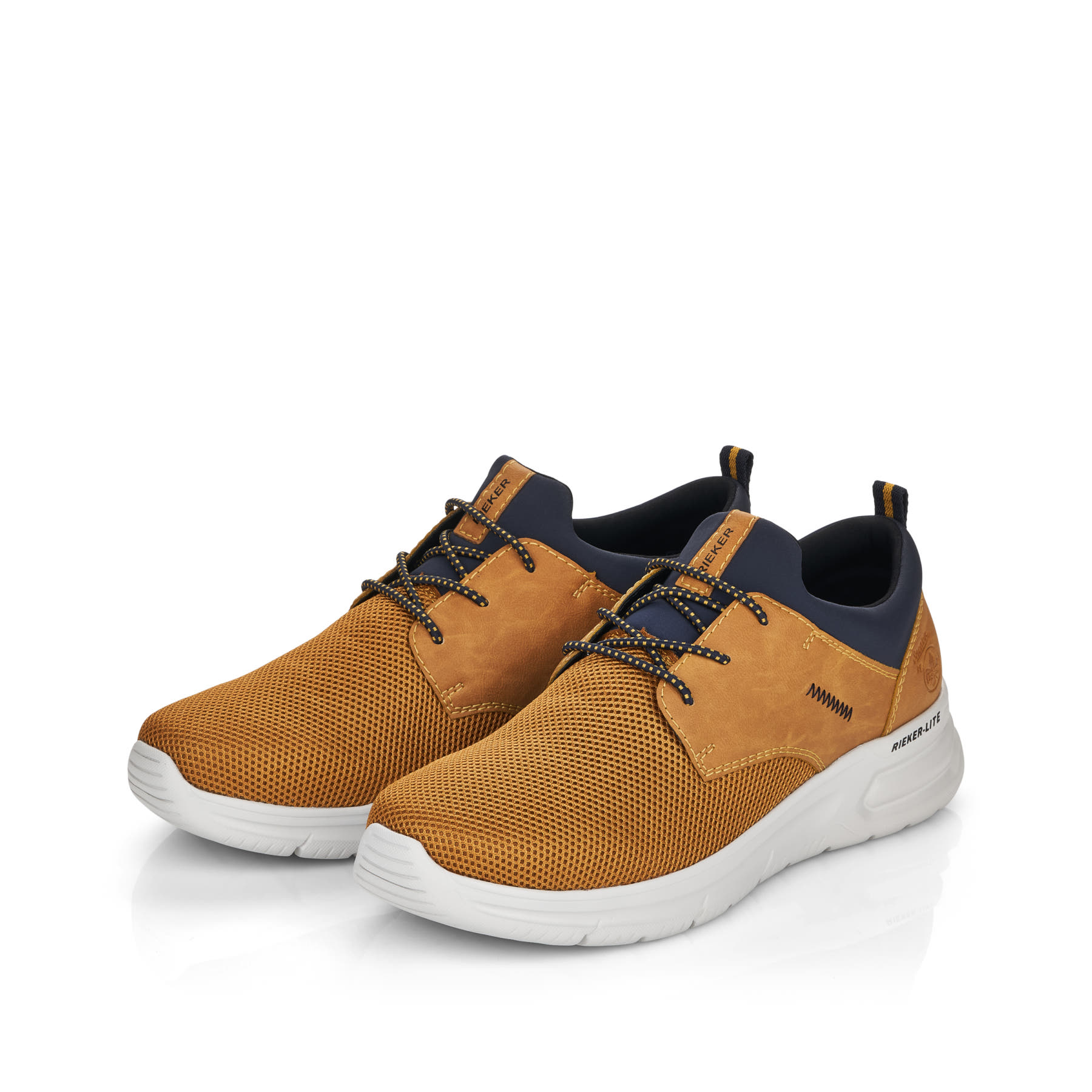 Rieker Herren Slipper goldgelb-pazifikblau