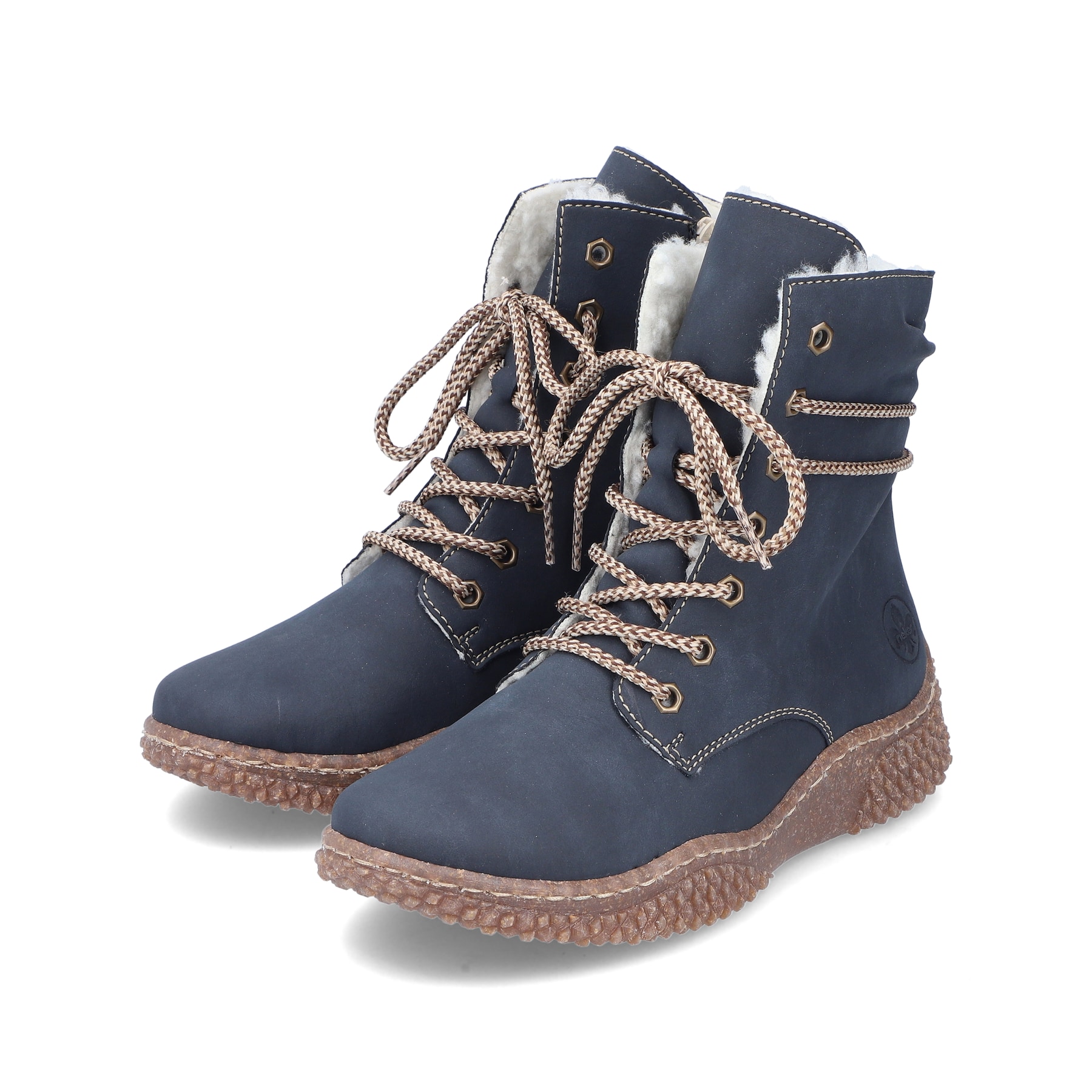 Rieker Damen Schnürstiefel royalblau