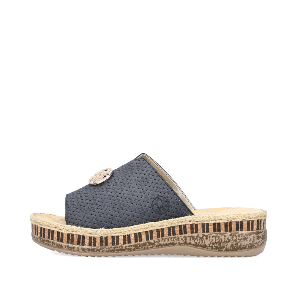 Rieker Damen Pantoletten marineblau