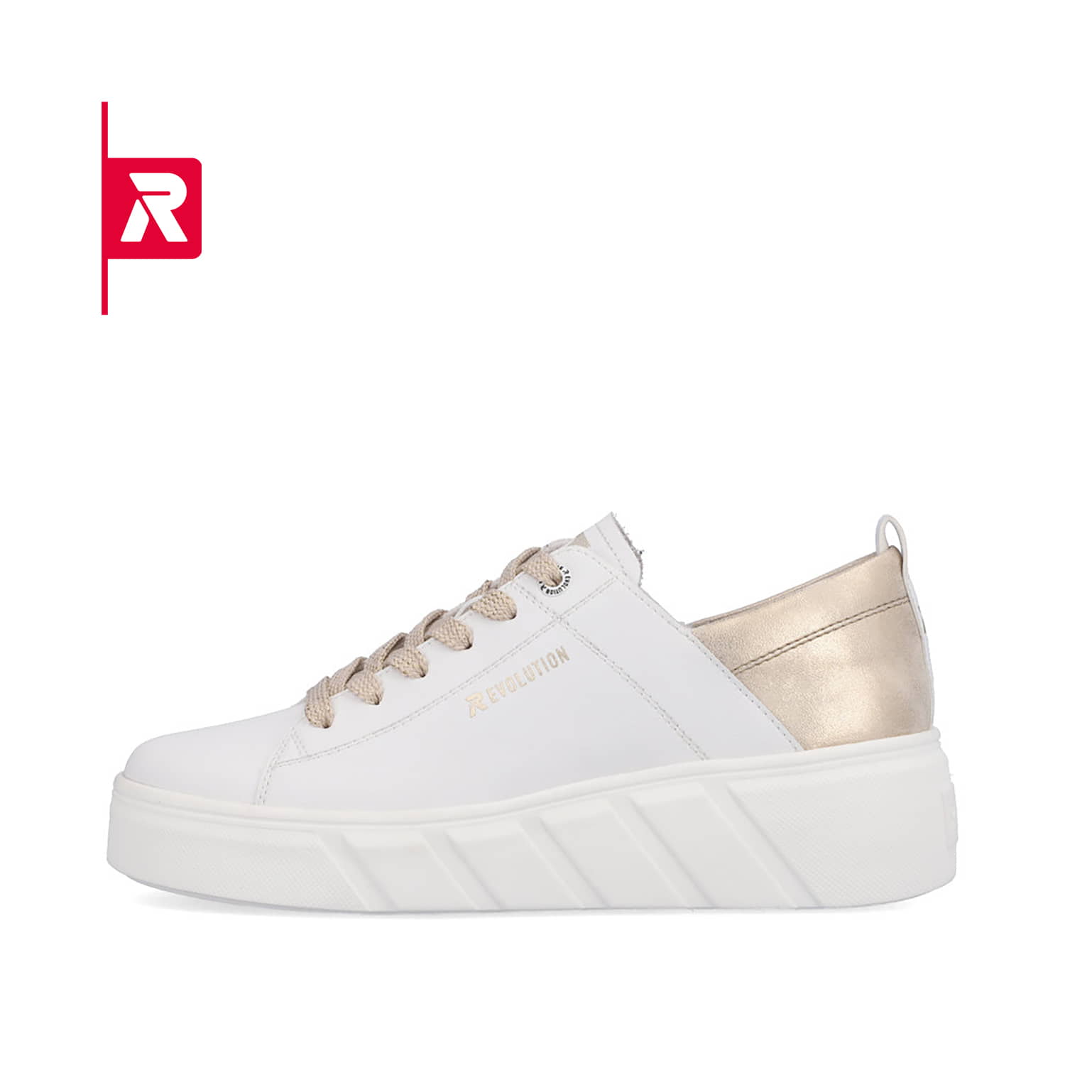Rieker EVOLUTION Damen Sneaker swan-white champagner-metallic