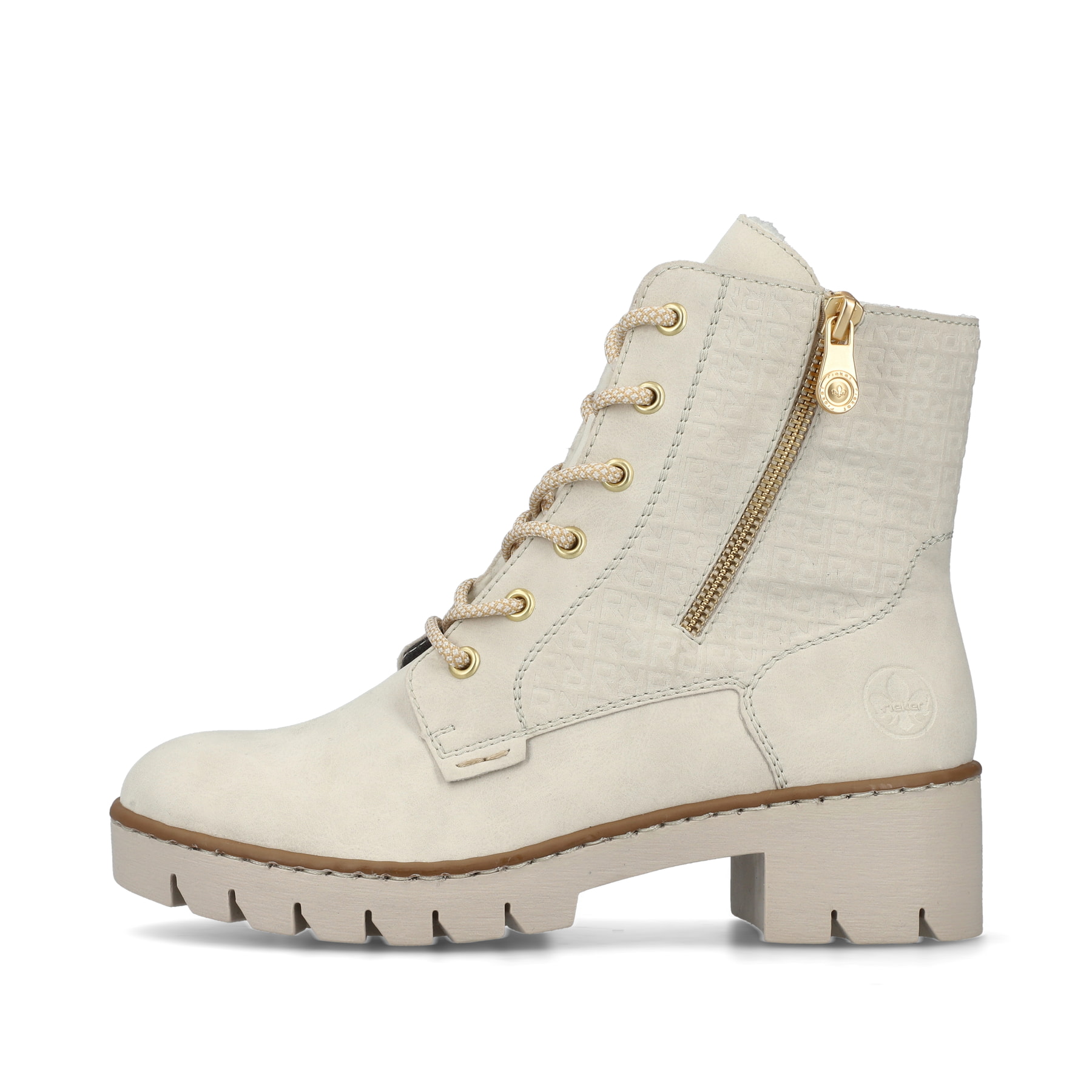 Rieker Damen Schnürstiefel cremebeige