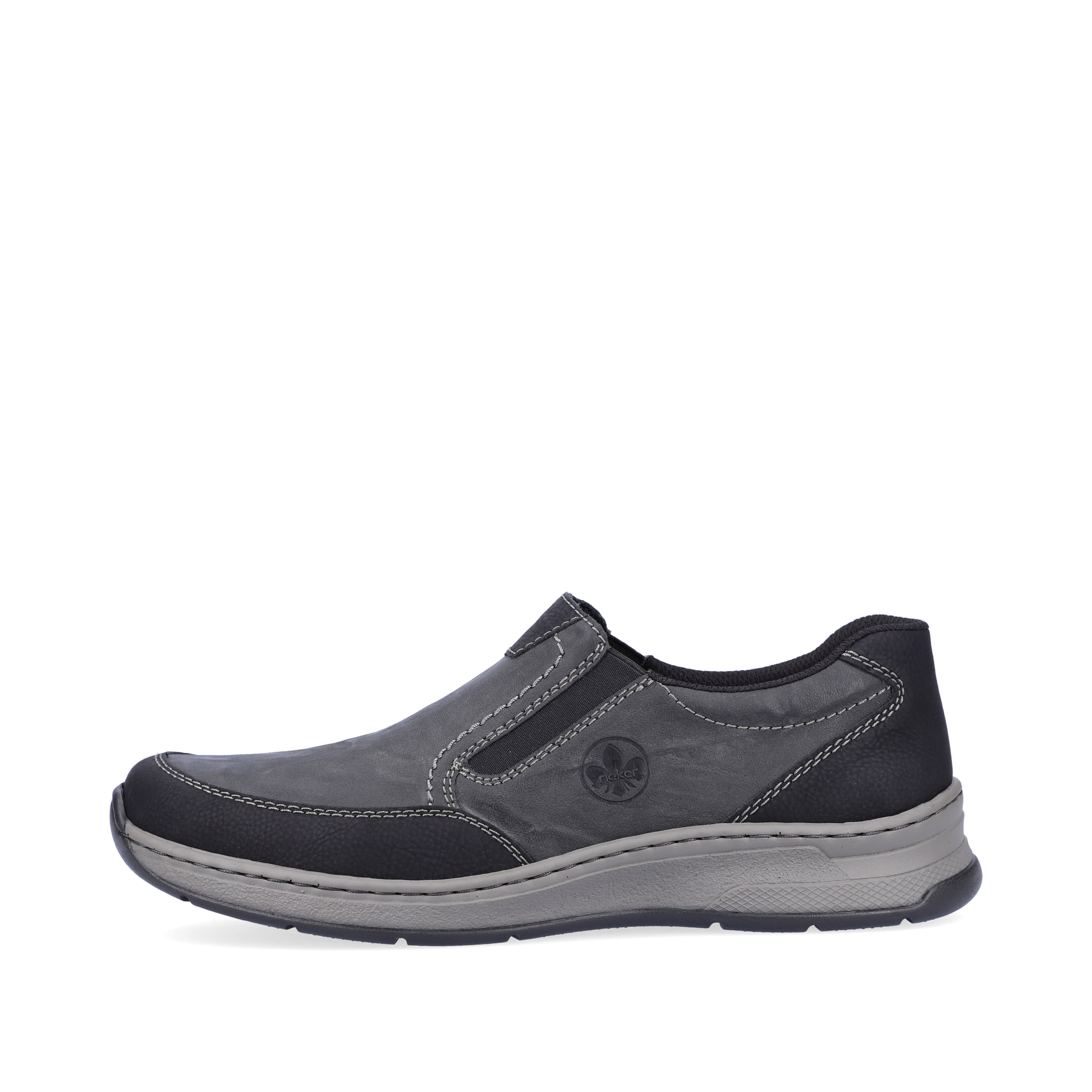 Rieker Herren Slipper asphaltschwarz
