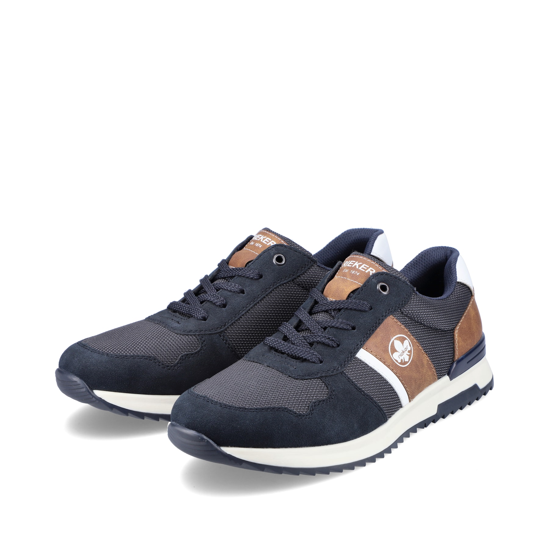 Rieker Herren Schnürschuhe blau-braun