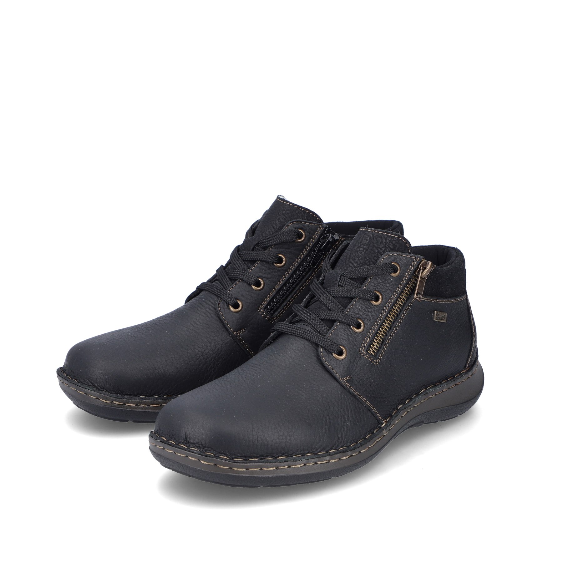 Rieker Herren Schnürschuhe asphaltschwarz