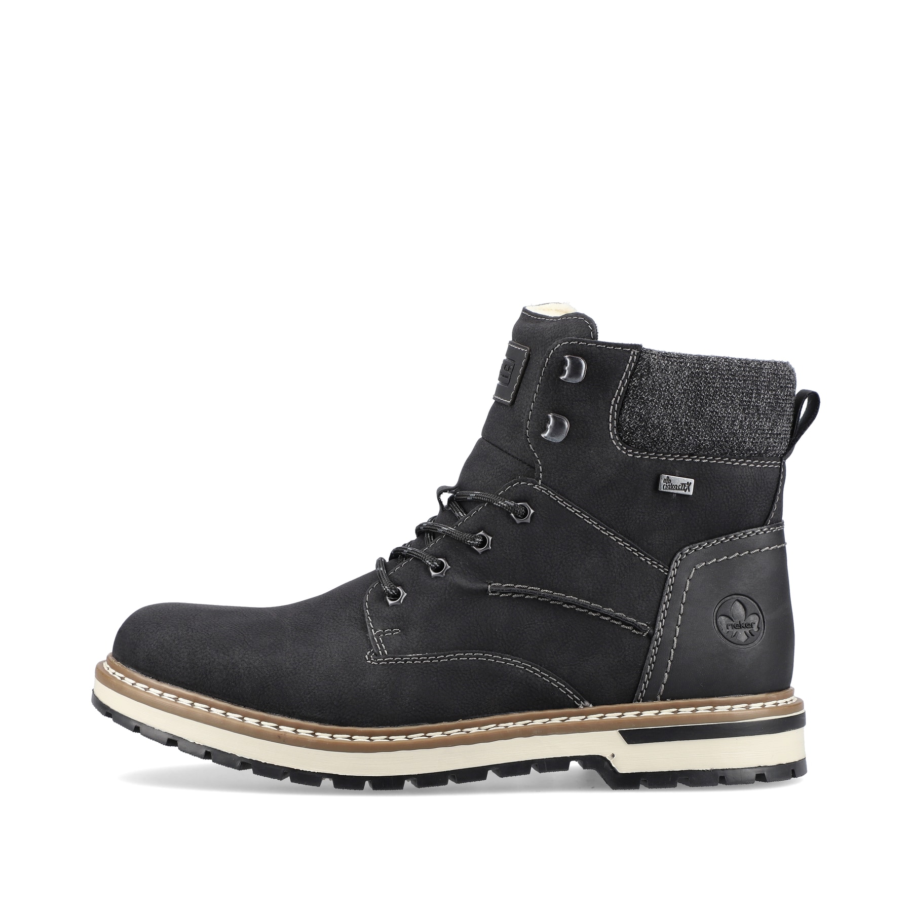 Rieker Herren Schnürstiefel tiefschwarz