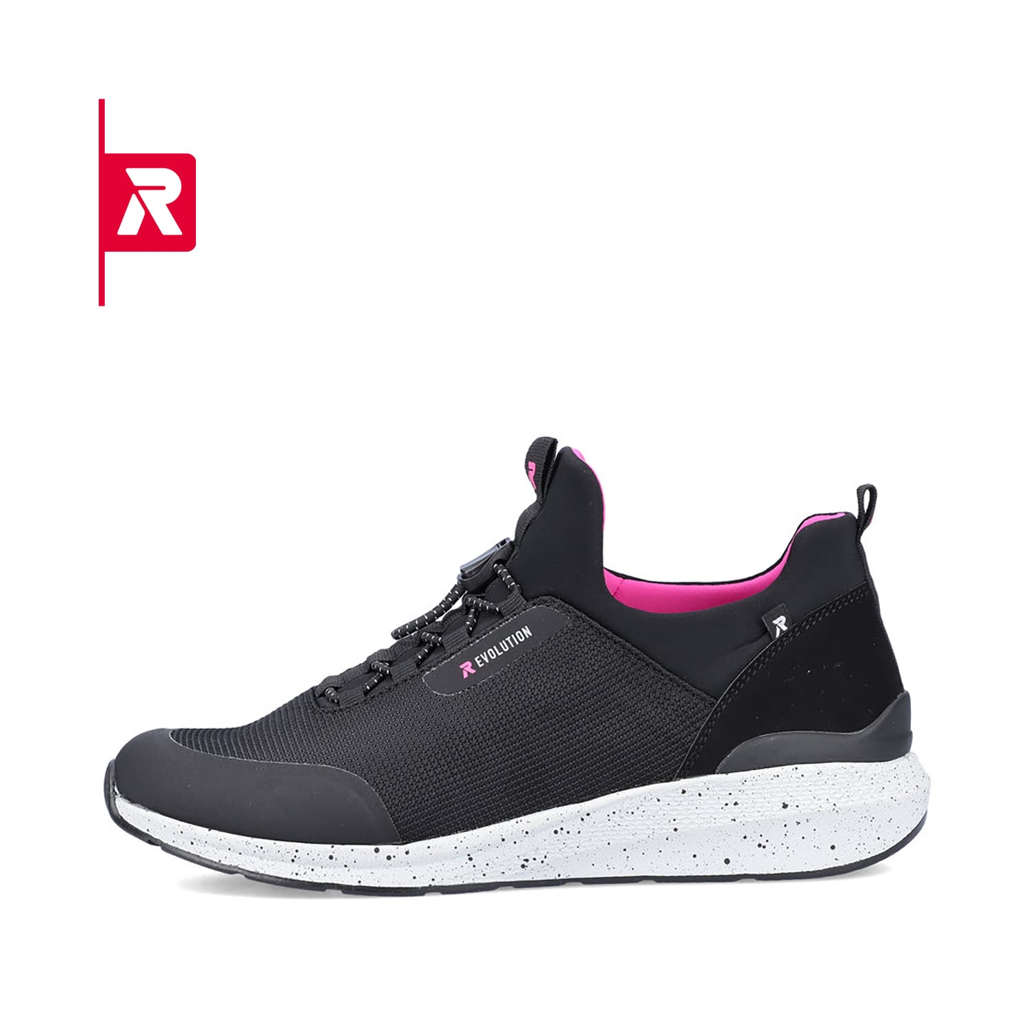 Rieker EVOLUTION Damen Slipper urban-black flamingo-pink